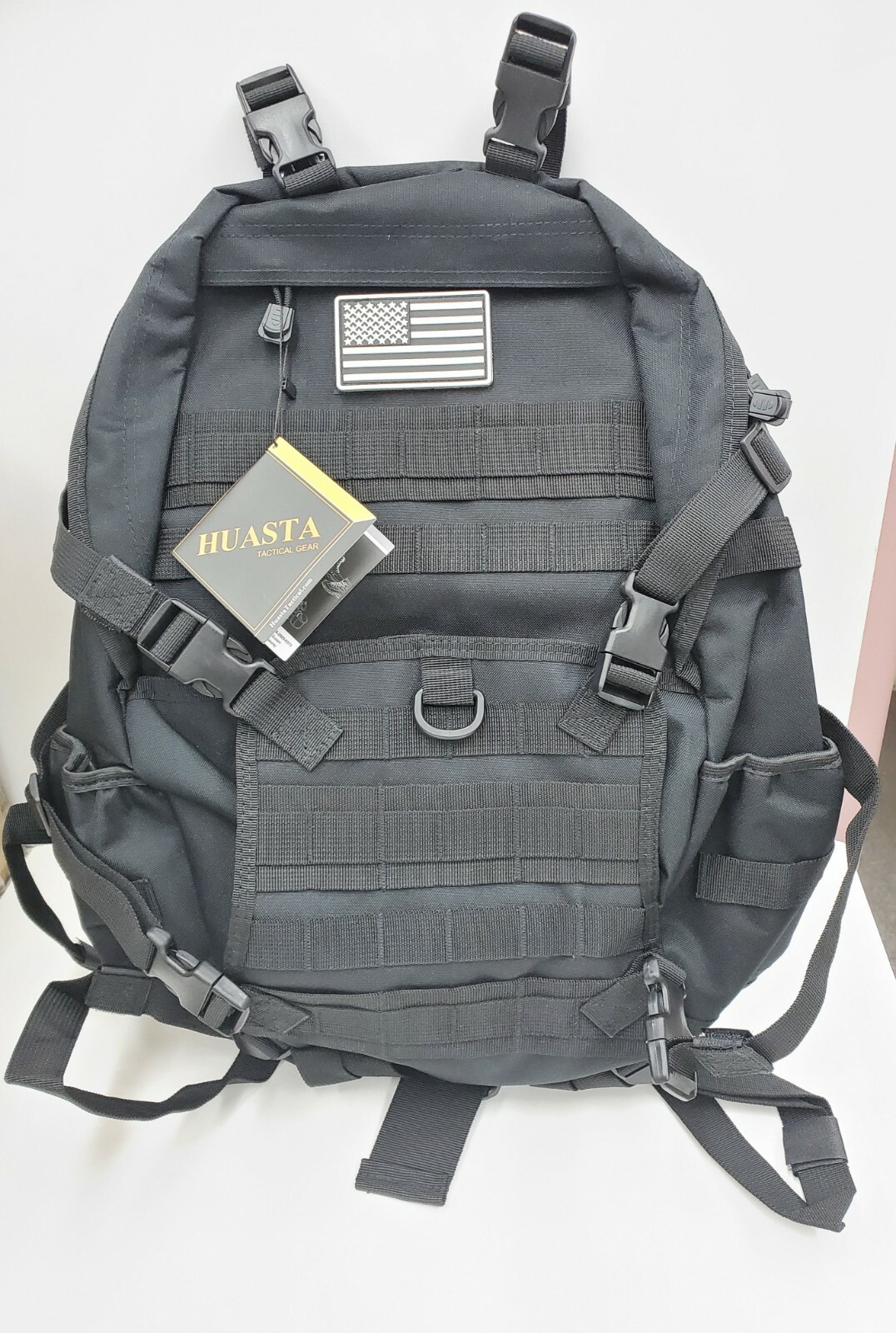 HUASTA Military Tactical Backpack  Assault Back Bag ~ Black