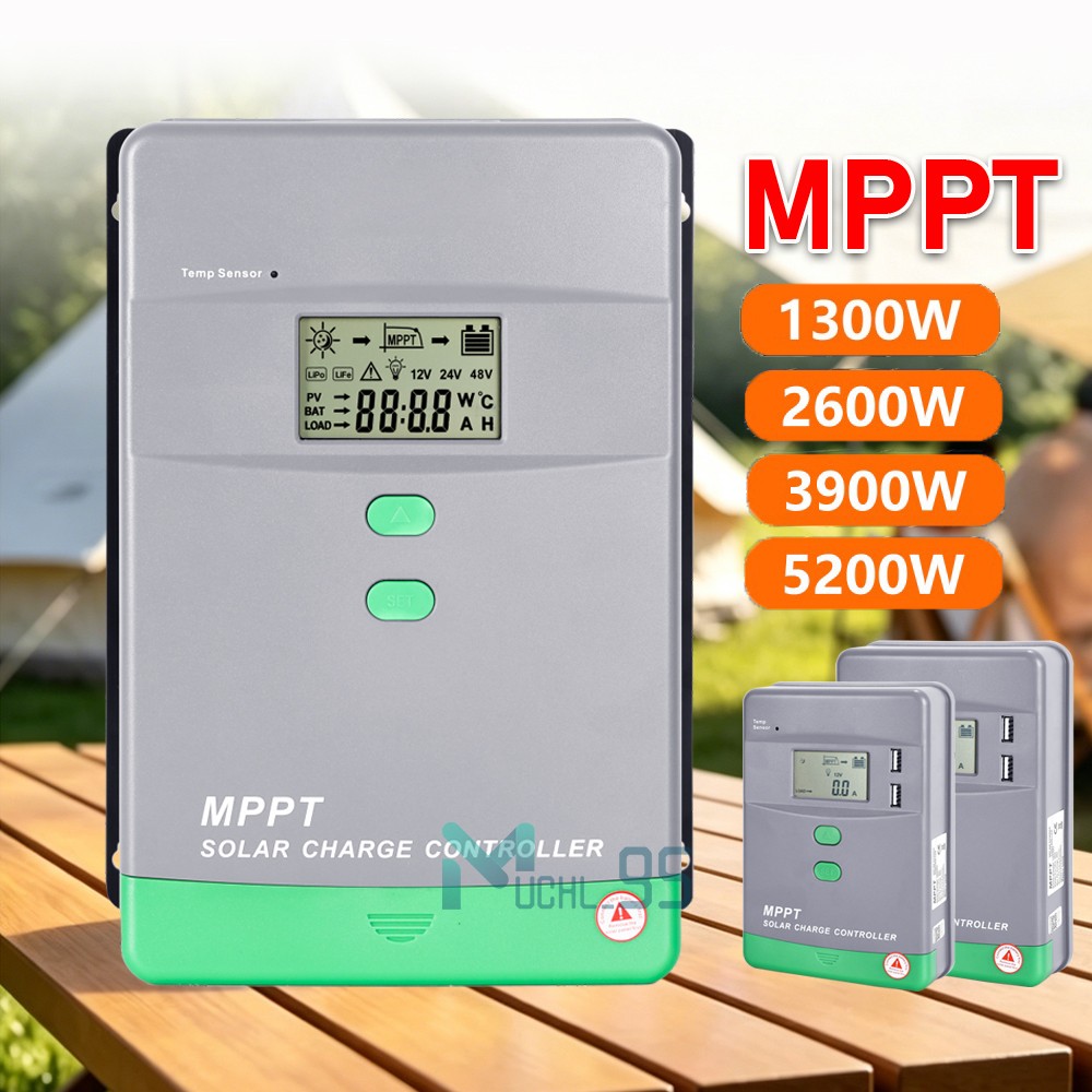 100 Amp 12V/24V/36V/48V DC Input MPPT Auto Parameter Solar Charge Controller LCD