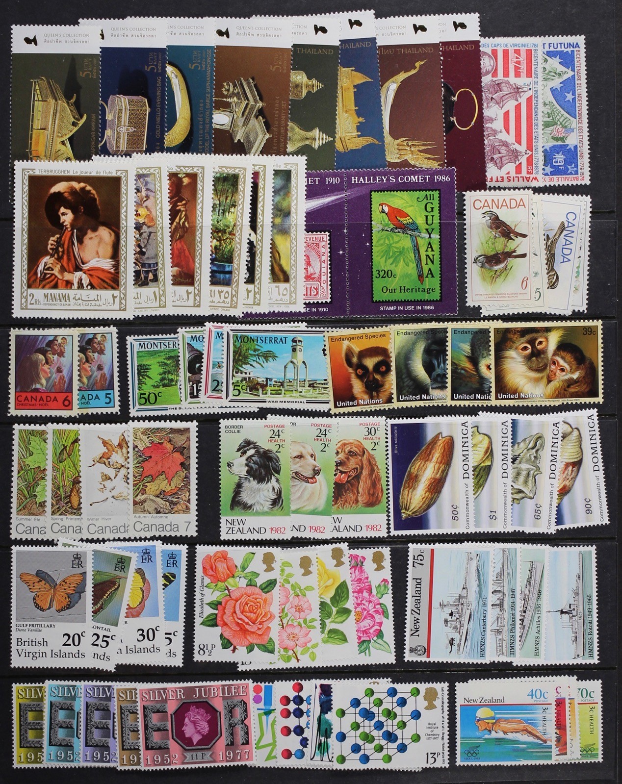 WORLDWIDE topical collection, 68 different in 17 complete sets Mint NH