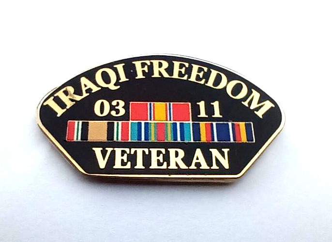 IRAQI FREEDOM VETERAN (1-1/4") Military Hat Pin P14251
