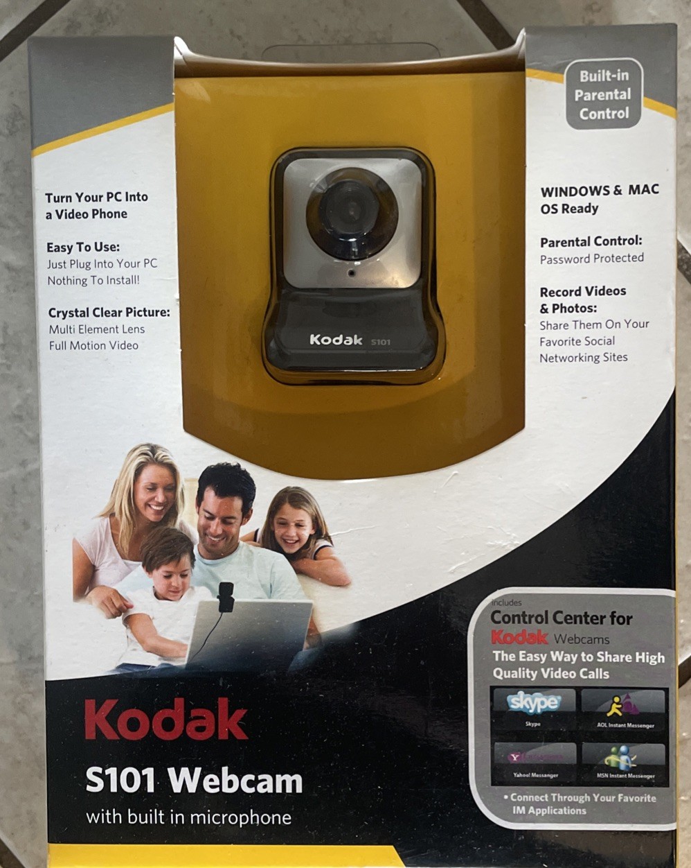 Webcam Built In Microphone S101 New in Package Mac or Windows kodak