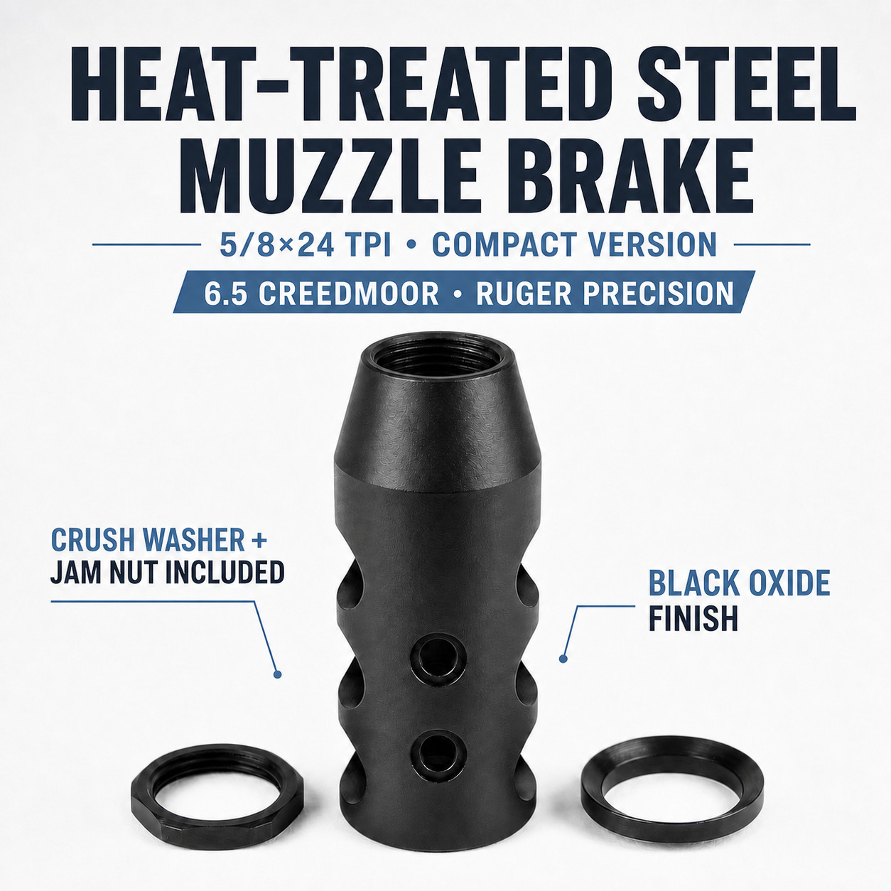 6.5 Creedmoor Ruger Precision 5/8-24 Competition Muzzle Brake