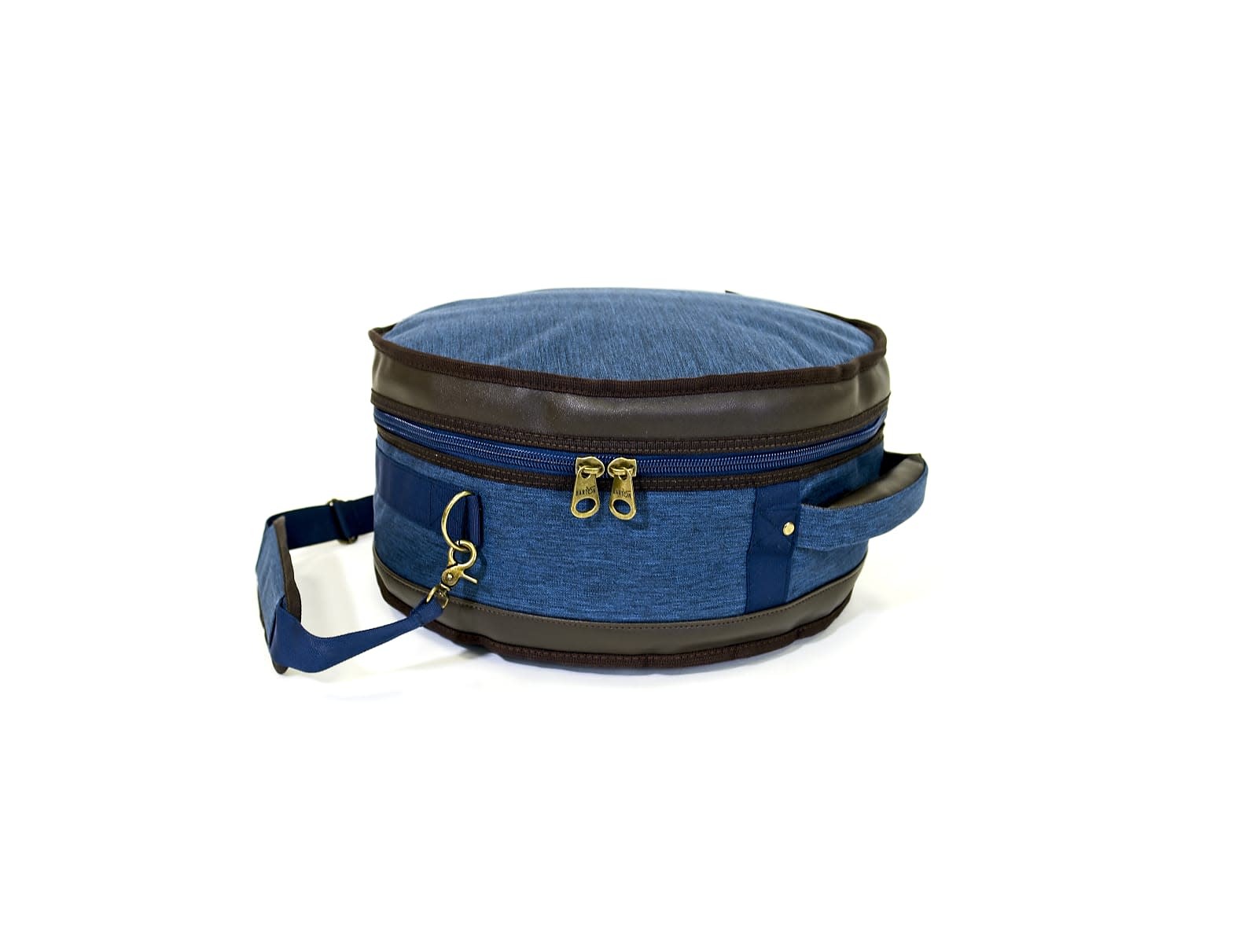 Barton GSP Premium Snare Drum Bag, 14" x 6.5", Blue & Brown Oxford