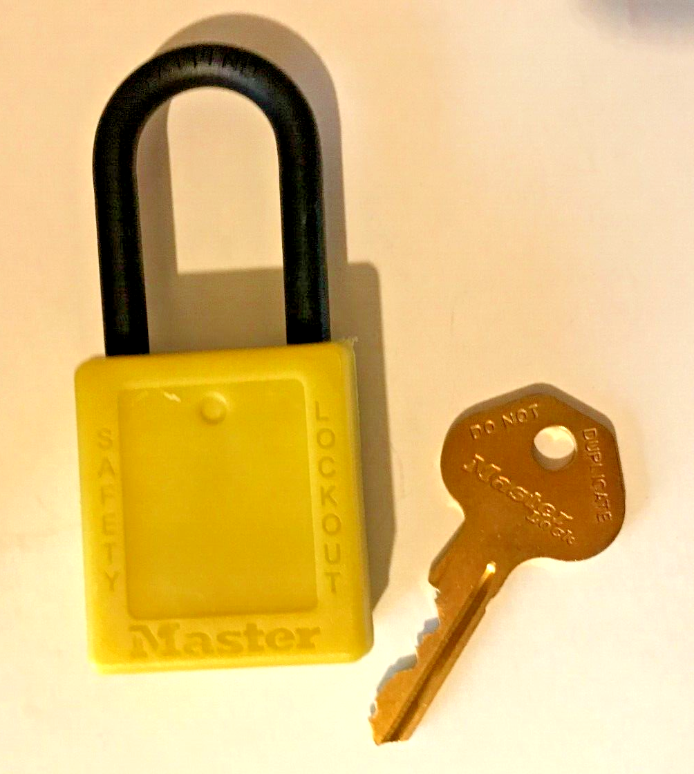 MASTER LOCK 406YLW Lockout Padlock, Keyed Diff., Yellow, 1-3/4"H - NIB