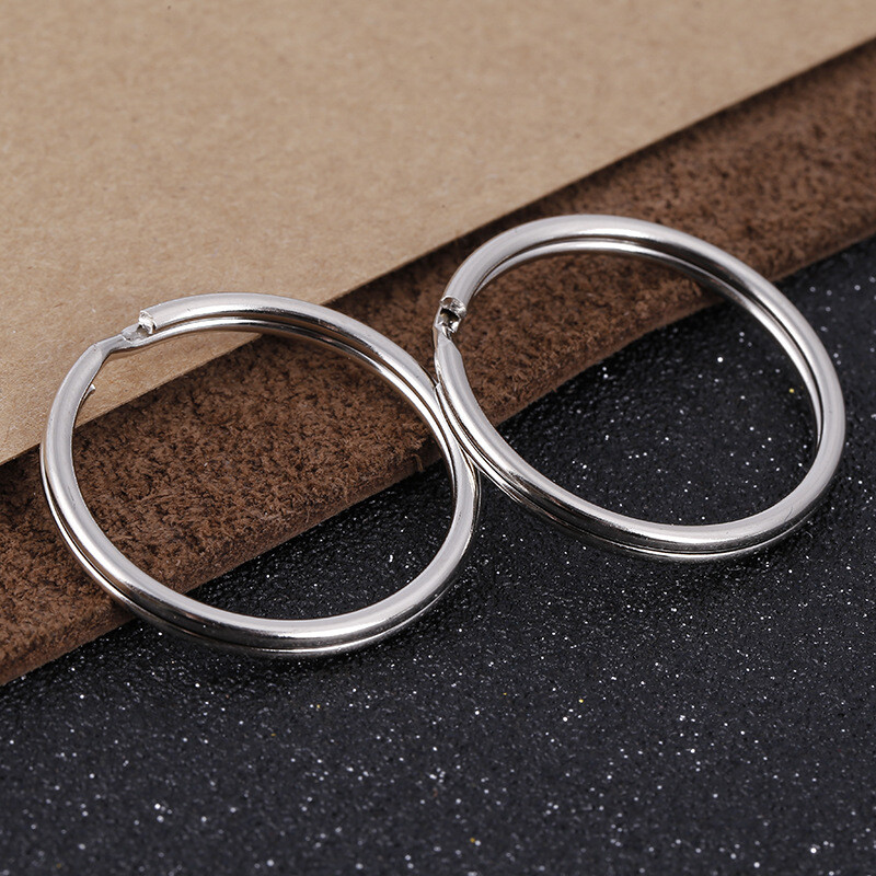Wholesale 4~35mm Key Rings Chains Split Ring Hoop Metal Loop DIY Accessory 50pc