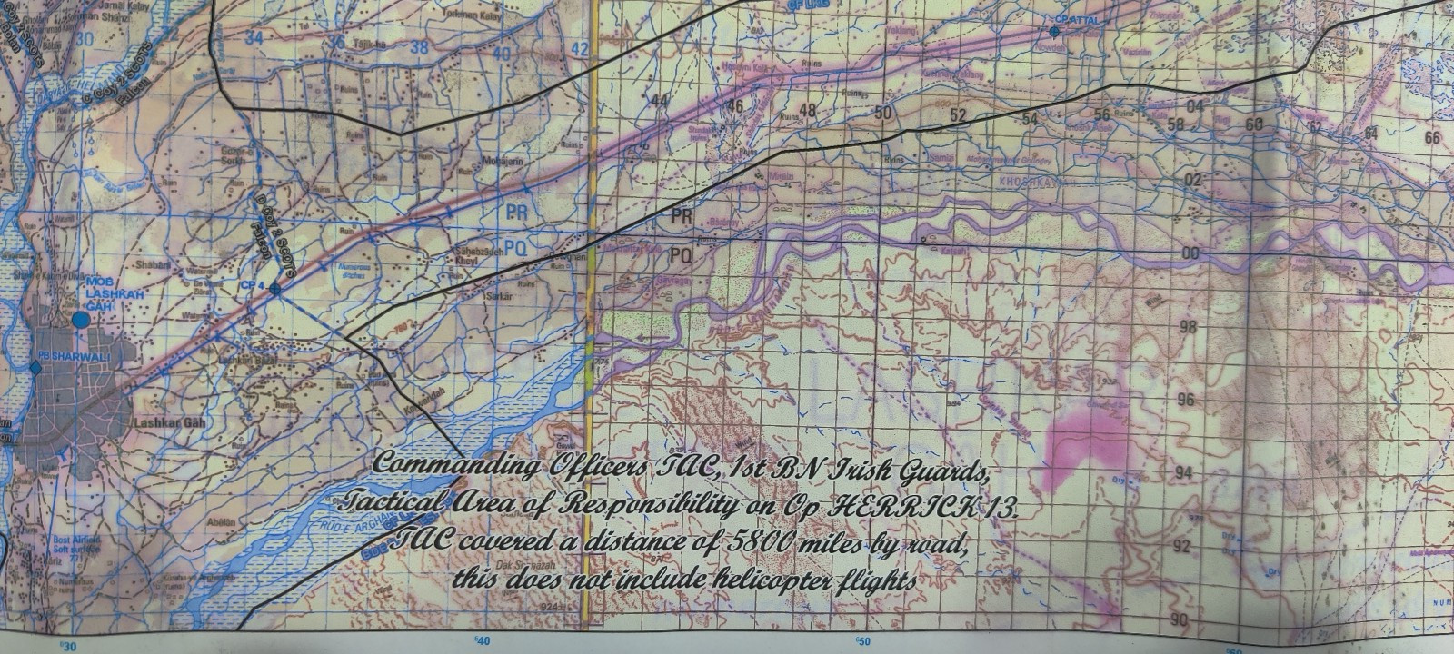 UK Afghanistan Map 1st Batallion Irish Guards