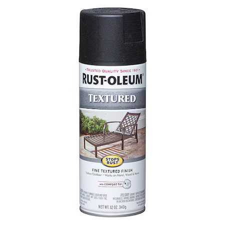 Rust-Oleum 7220830 Textured Spray Paint, Black, Textured, Solvent, 12 Oz
