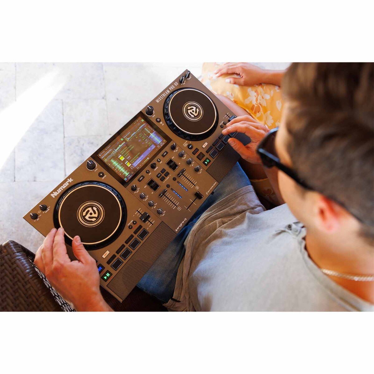 Numark MIXSTREAM PRO GO Battery Powered Streaming DJ Controller w Case
