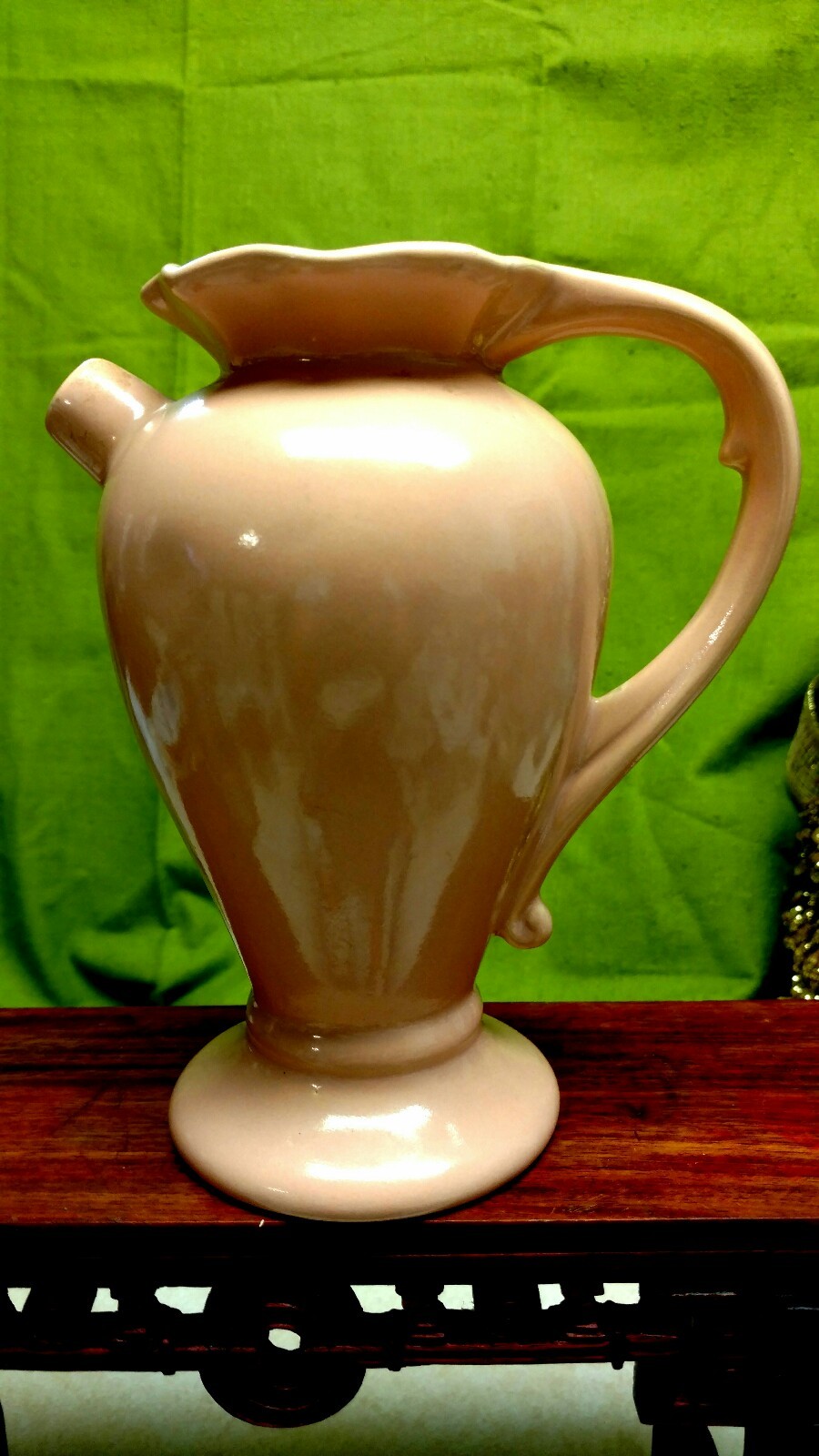 18th Century Apothecary Doctor Wet Drug Pitcher Salmon Color 7 3/8" Tall c. 1780