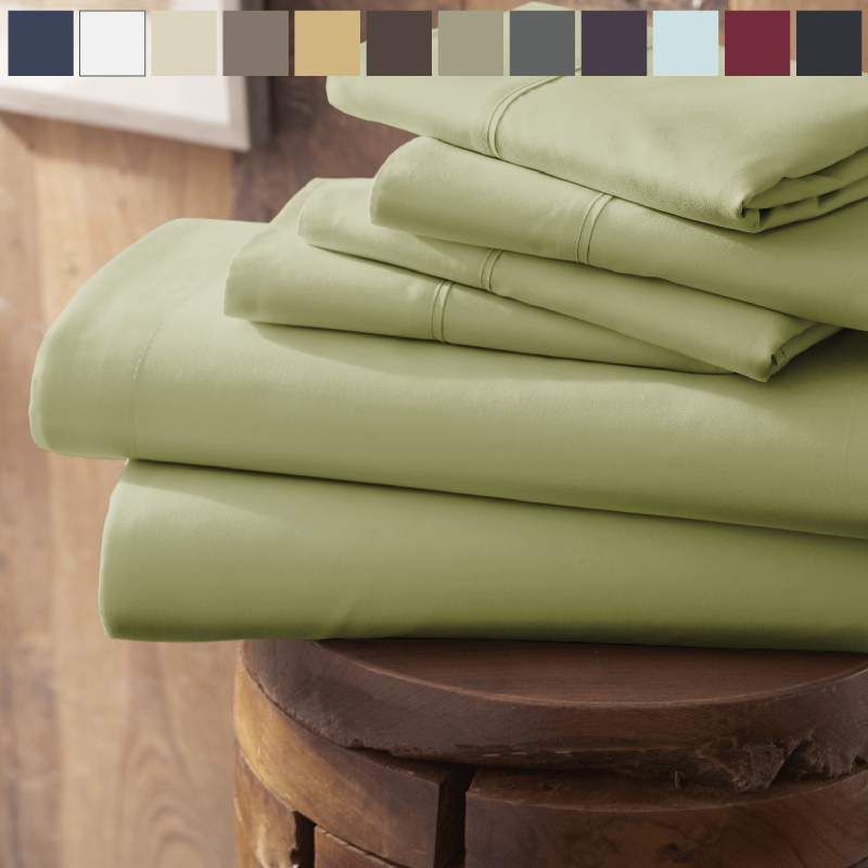 Kaycie Gray Hotel Ultra Soft 4 Piece Bed Sheet Set -FREE BONUS PILLOWCASES!