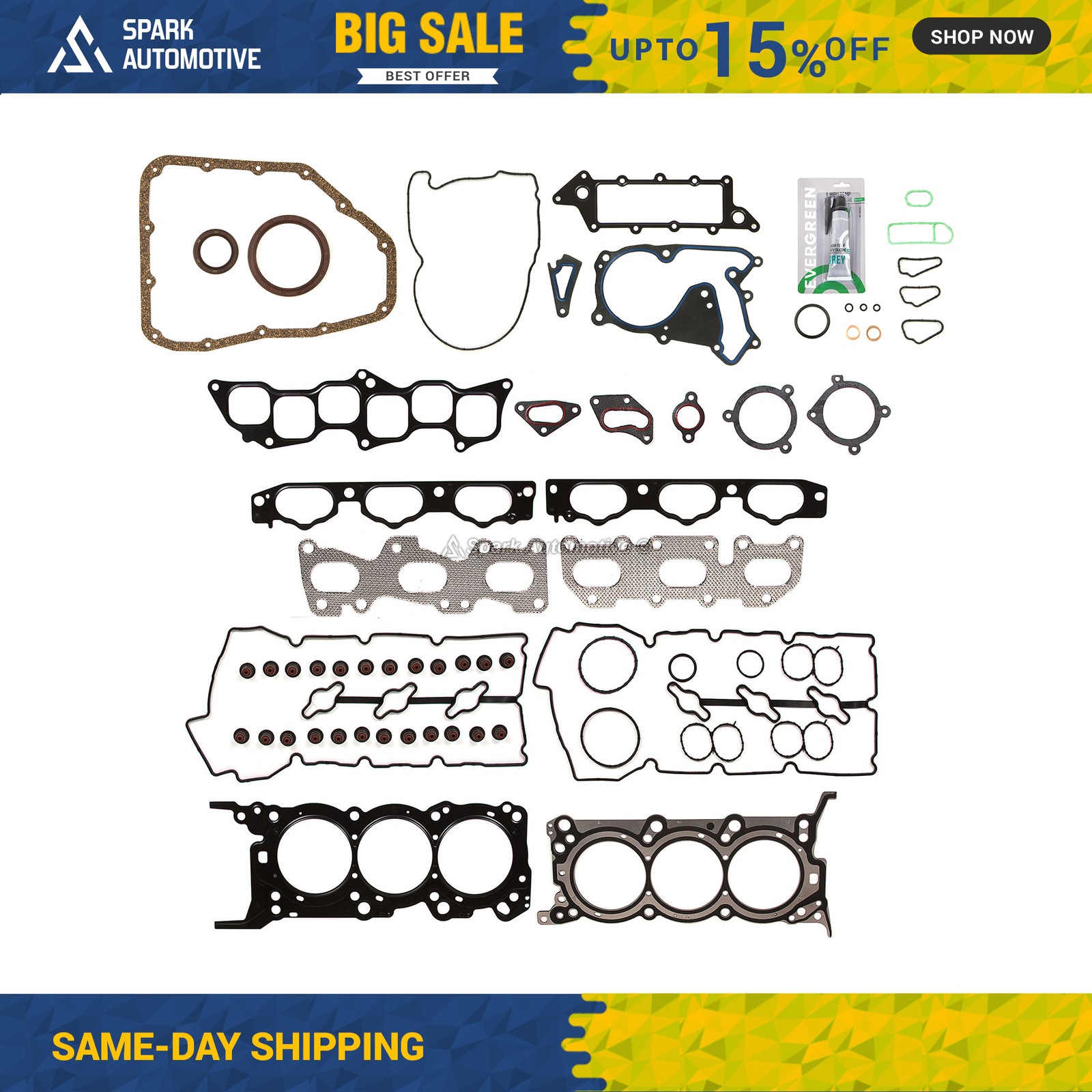 Full Gasket Set Fit 04/21/07-09 Hyundai Kia Sedona Sorento 3.8 DOHC G6DA