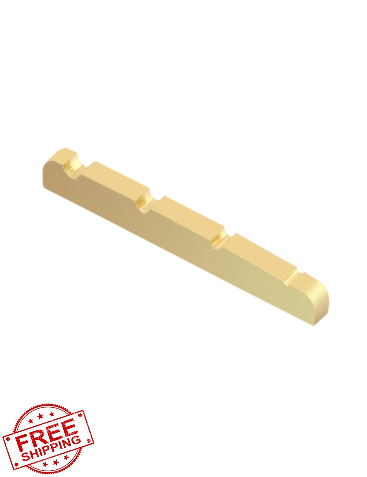 Metallor 4 String Bass Nut Pre-Slotted, Brass, Gold, 42mm