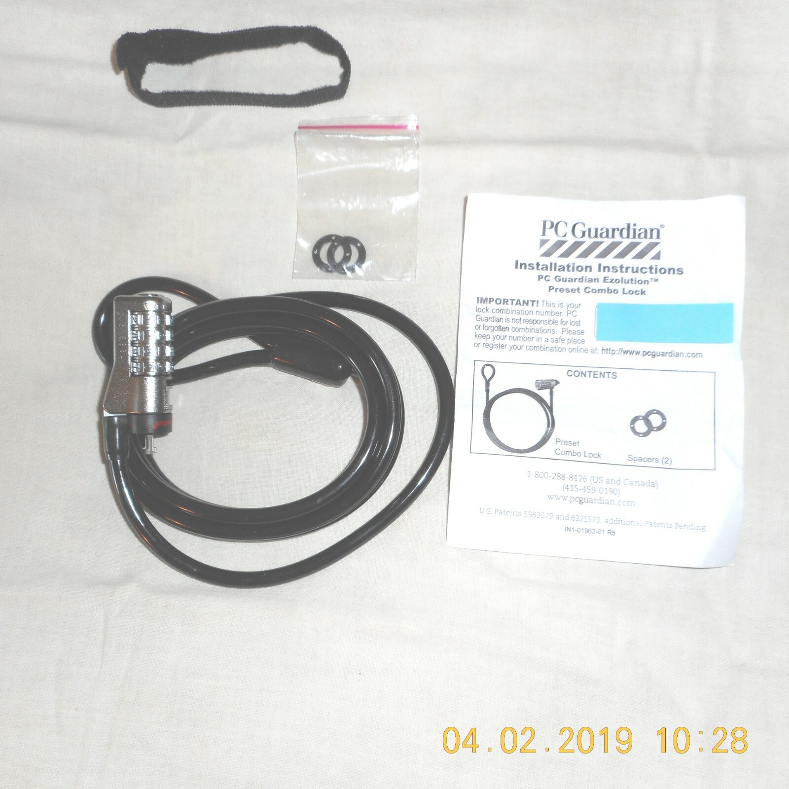 PC GUARDIAN EZOLUTION PRESET COMBO NOTEBOOK PC LOCK #2900-92C