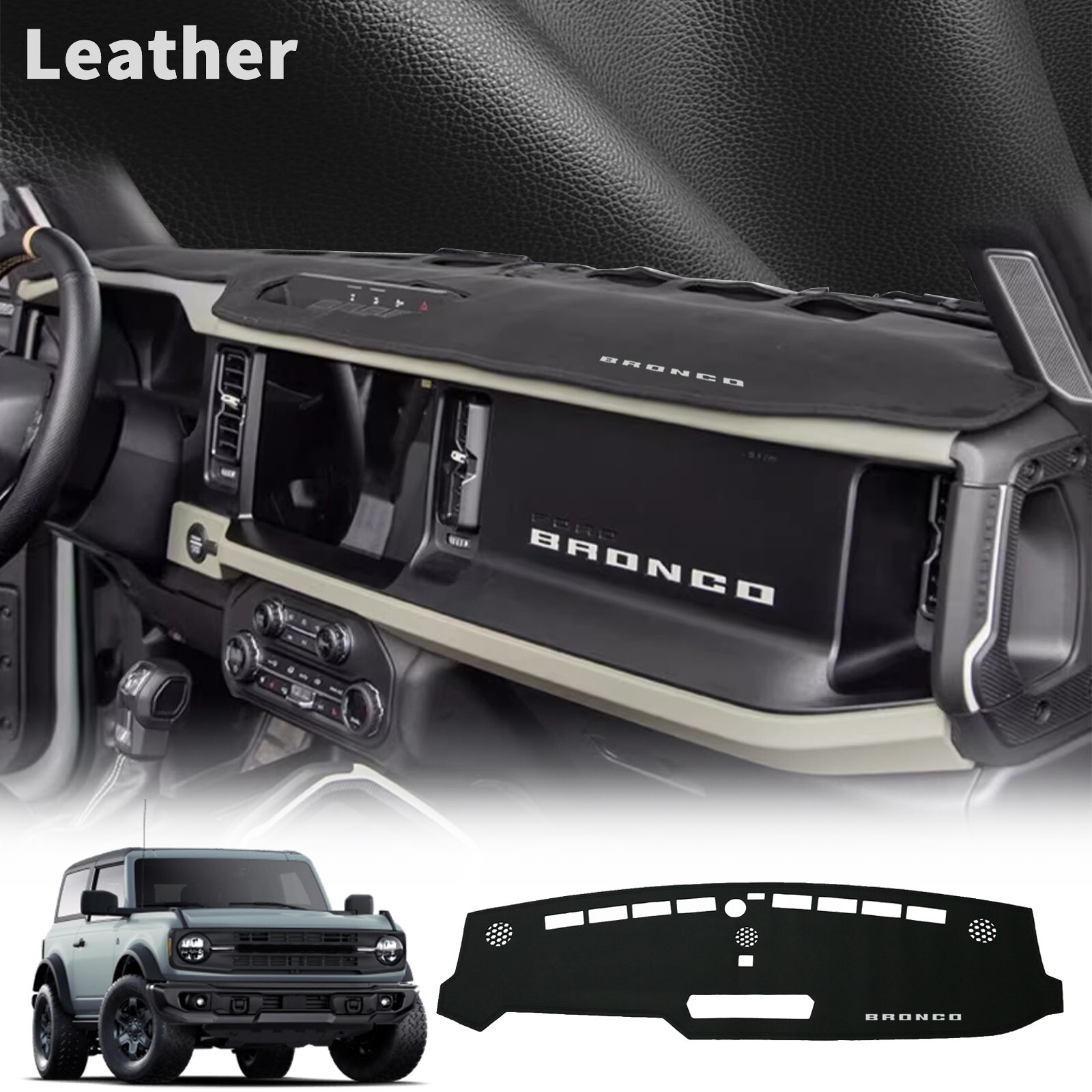 for Ford Bronco 2024-2026 Dashboard Pad Dash Mat Dashmat Accessories Leather