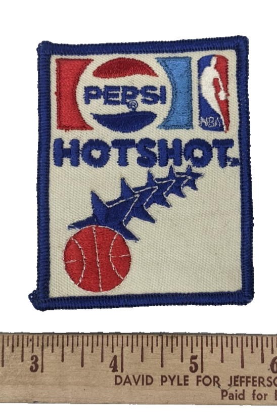 Vintage HotShot NBA Basketball Contest Pepsi Cola Embroidered Cloth Patch 1980s