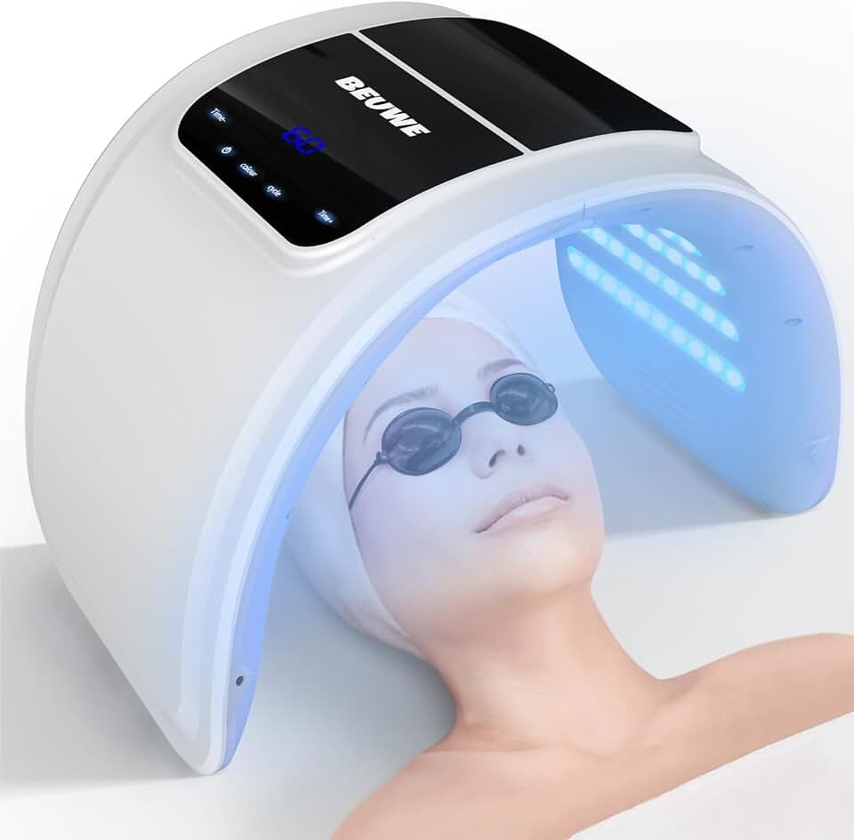 Red-Light-Therapy-for-Face，Led Face Mask Light Therapy Red & Blue Rejuvenation