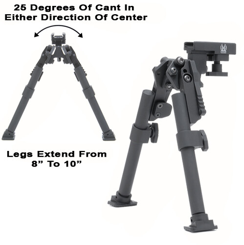 GG&G Heavy Duty XDS Bipod QD GGG-1245 Canting, Lightweight, Aluminum - NEW