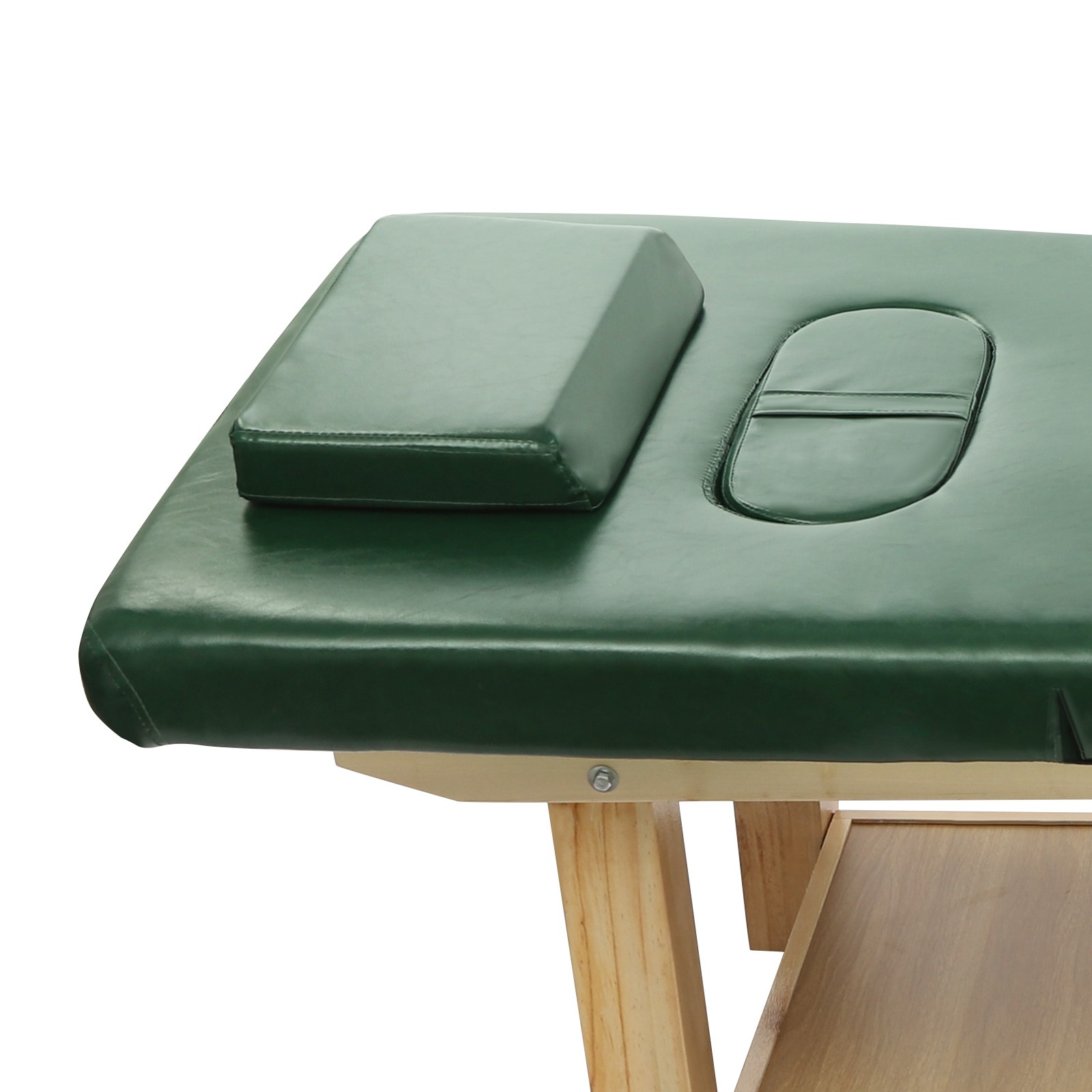 Massage Table 190 cm Solid Wood Sponge, PU Therapy Bed Massage Bed w/ Pillow