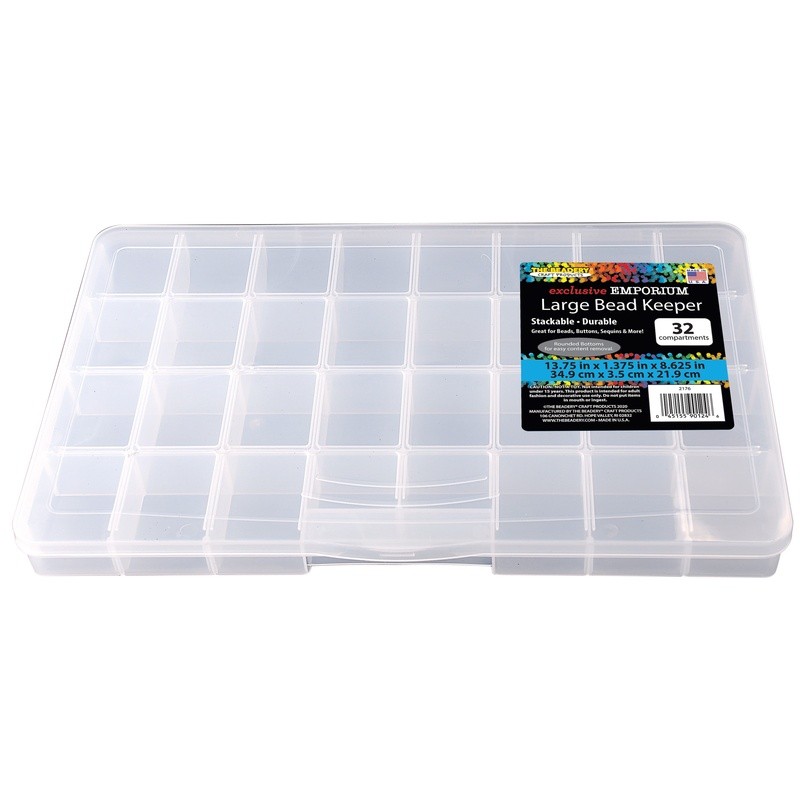 Large Bead Storage Box 32 Compartment Craft Organizer Portable Plastic New