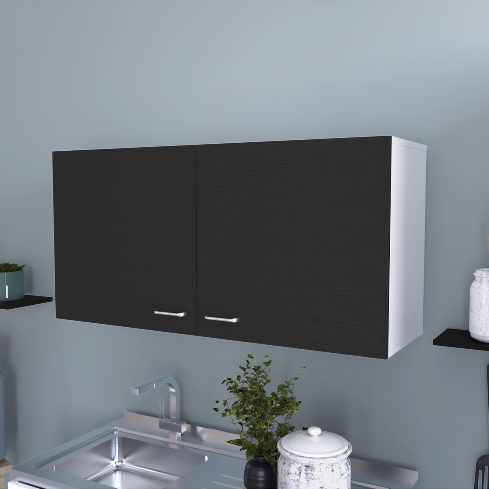 Carbon Espresso Rectangle 2-Door Wall Cabinet