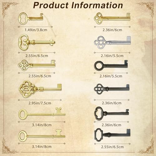 Universal Skeleton Key Set - 12PCS Hollow Barre Skeleton Keys Replacement for