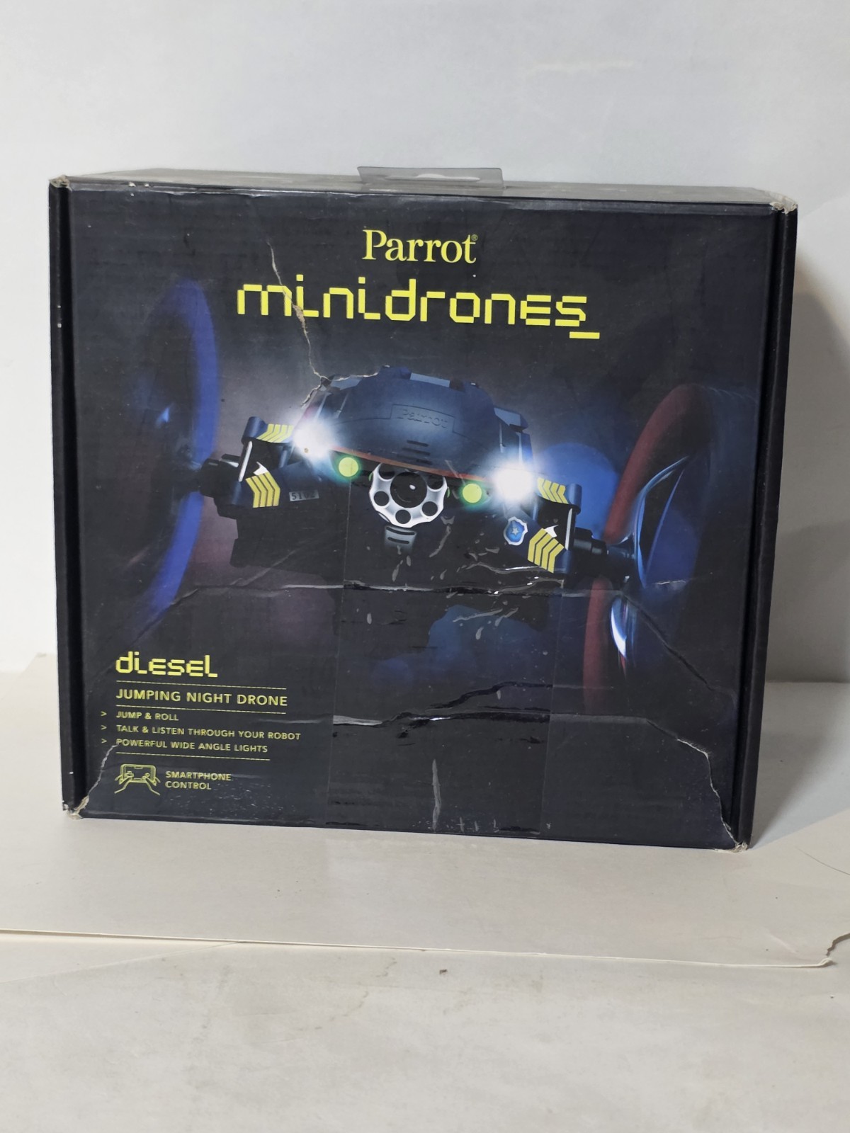 Parrot Minidrones Jumping Night Drone Diesel Dark Blue Camera LED NEW OPEN BOX!