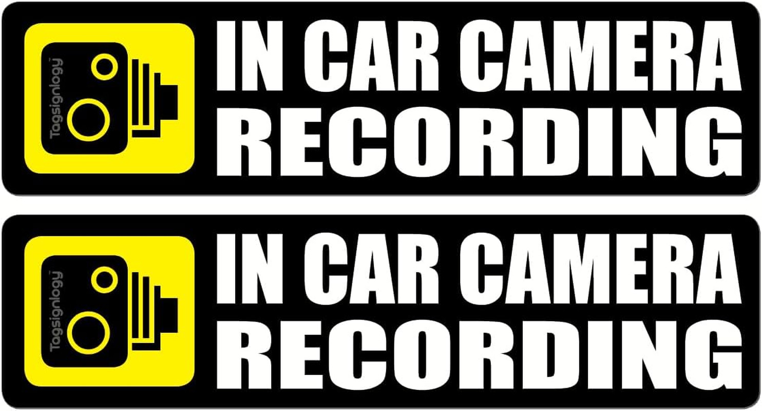 (2 pcs) In Car Camera Recording Dash Cam on Board Safety Notes for Passenger & D