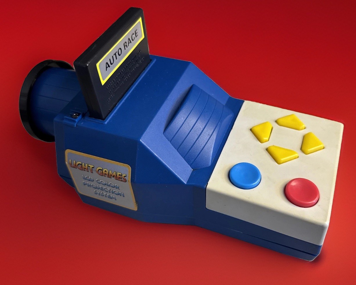VINTAGE 1988 PLAYTIME LIGHT GAMES PROJECTOR LCD SCREEN HANDHELD + Auto Race Game