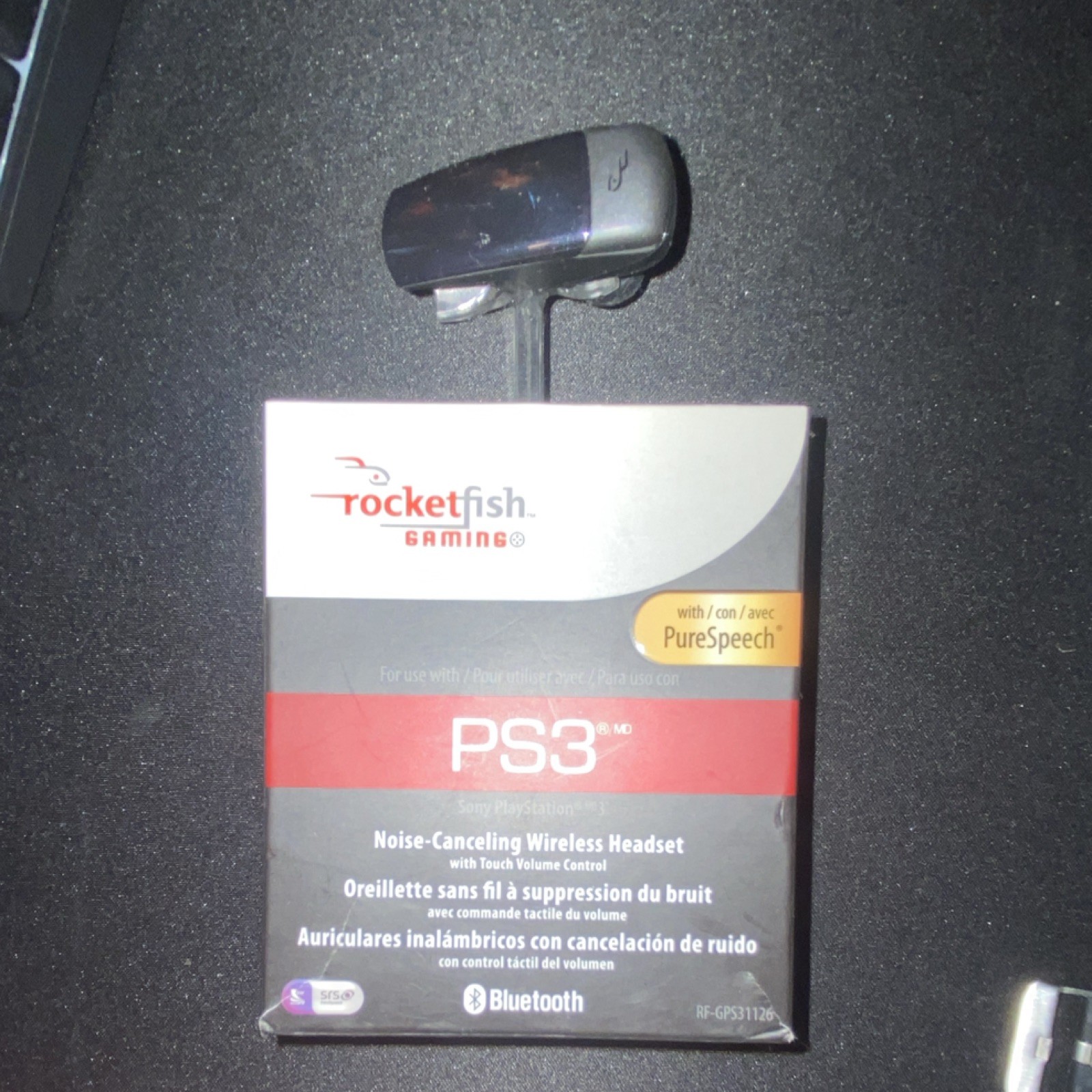 Rocketfish RF-GPS31126 PS3 Bluetooth Noise-Canceling Wireless Headset Black