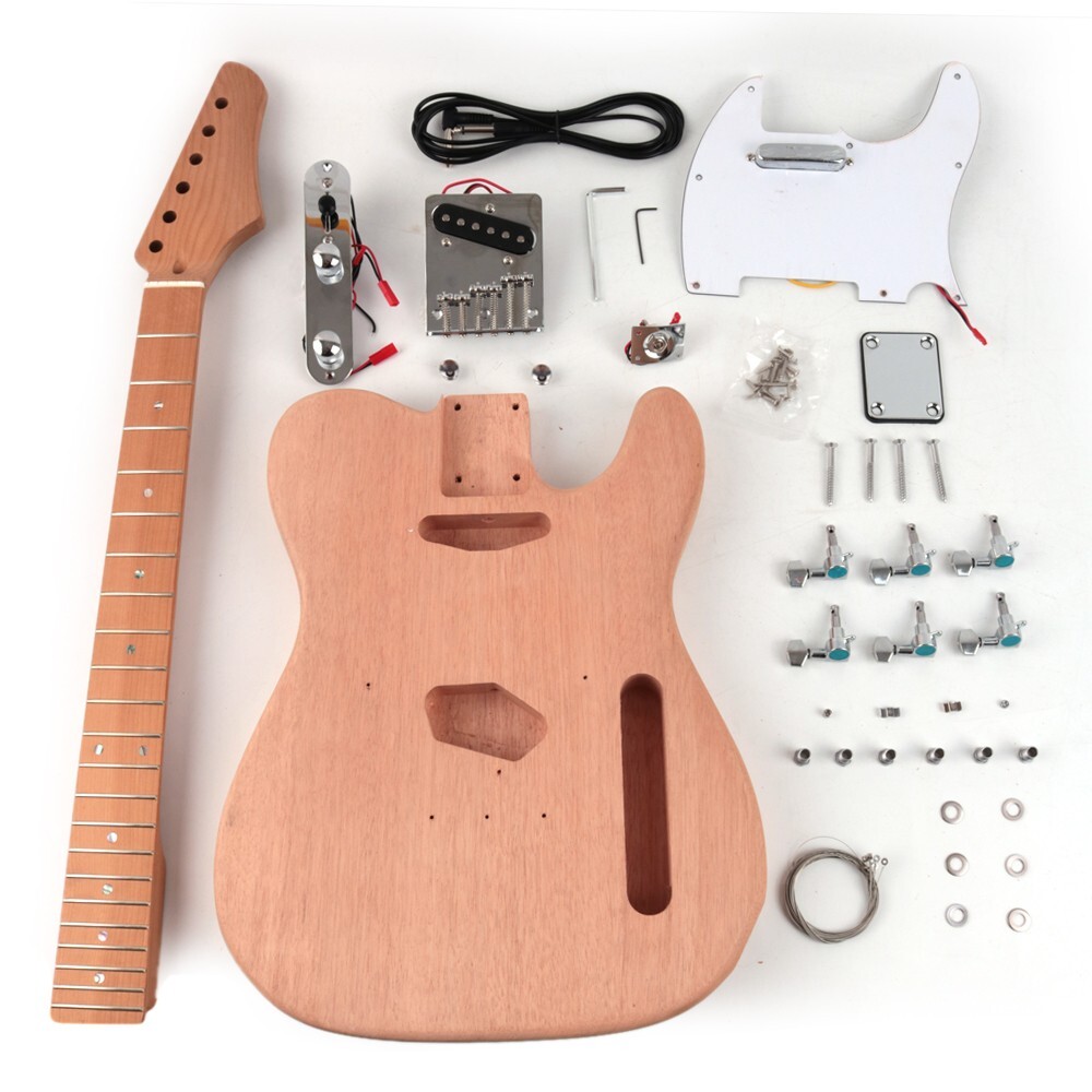DIY Electric TL Guitar Kit Mahogany Body Roasted Canadian Maple Neck &fingerboar