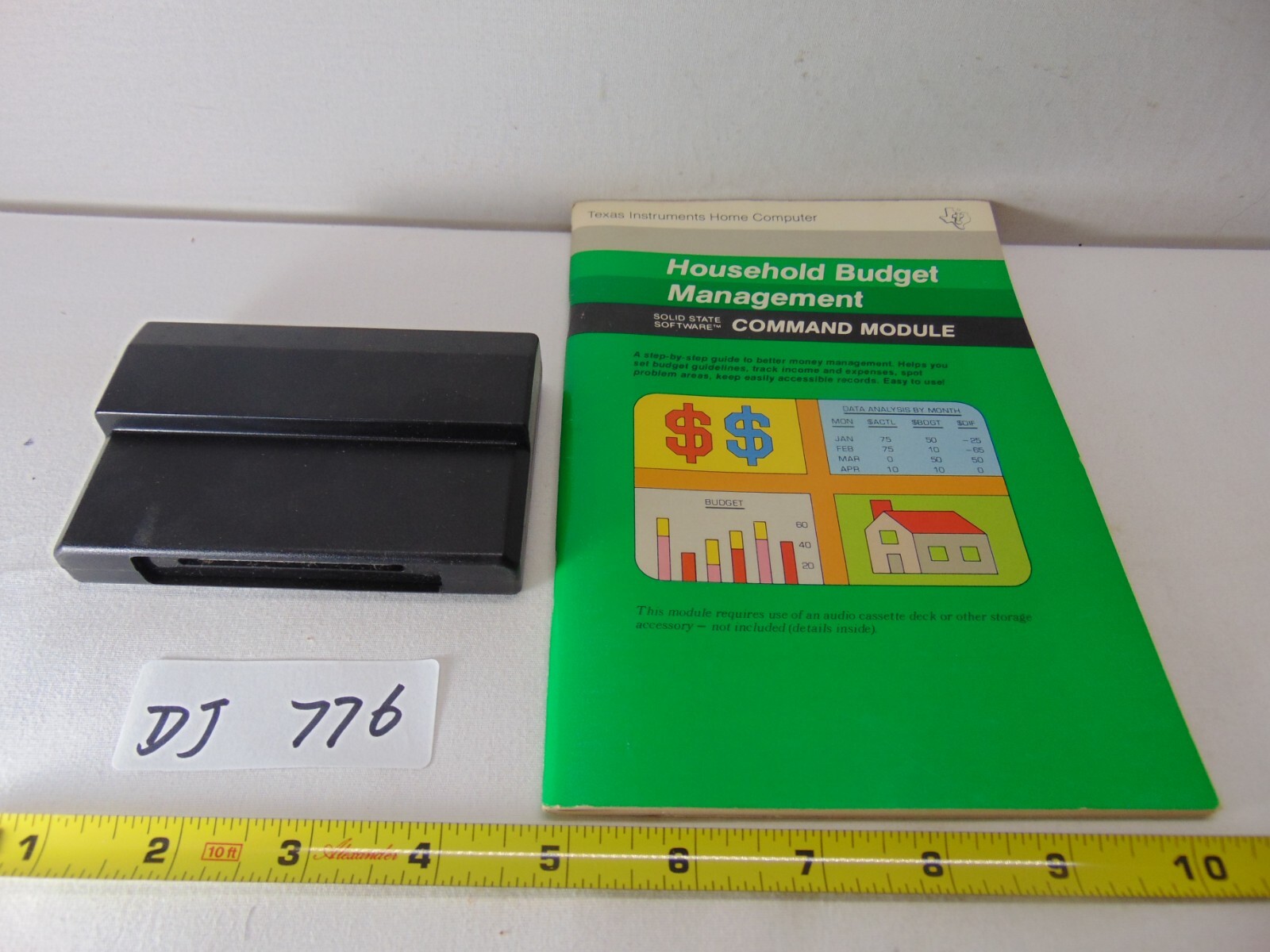 Texas Instruments TI 99/4A Computer Game Cartridge & Book Household Budget