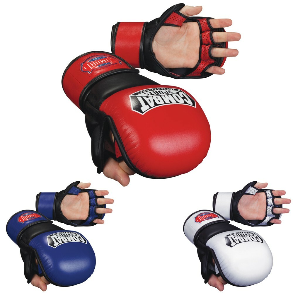 Combat Sports TG4 Leather Hybrid MMA Grappling Training Safety Sparring Gloves