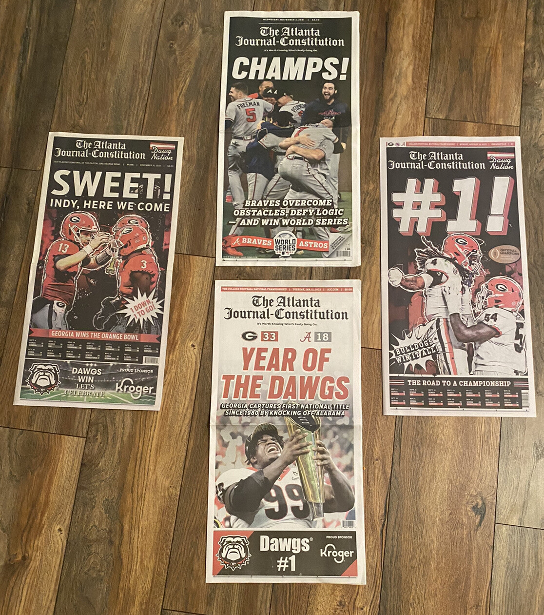 UGA National Champions, SEC Champions And Atlanta Braves AJC Collection 4pk