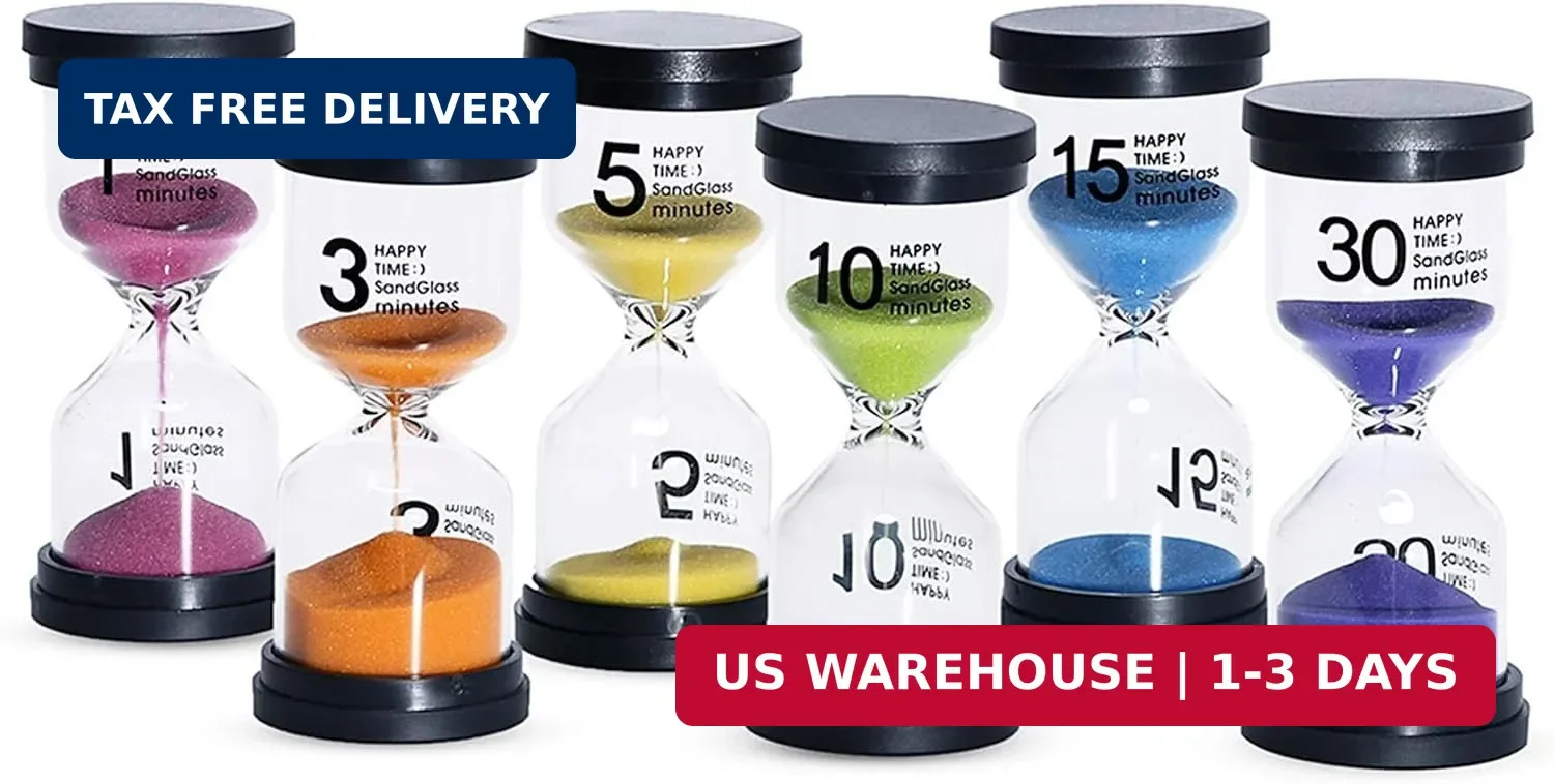 Sand Timer 6 Colors Hourglass 1/3/5/10/15/30 Minutes Sandglass Timer Sand Clock