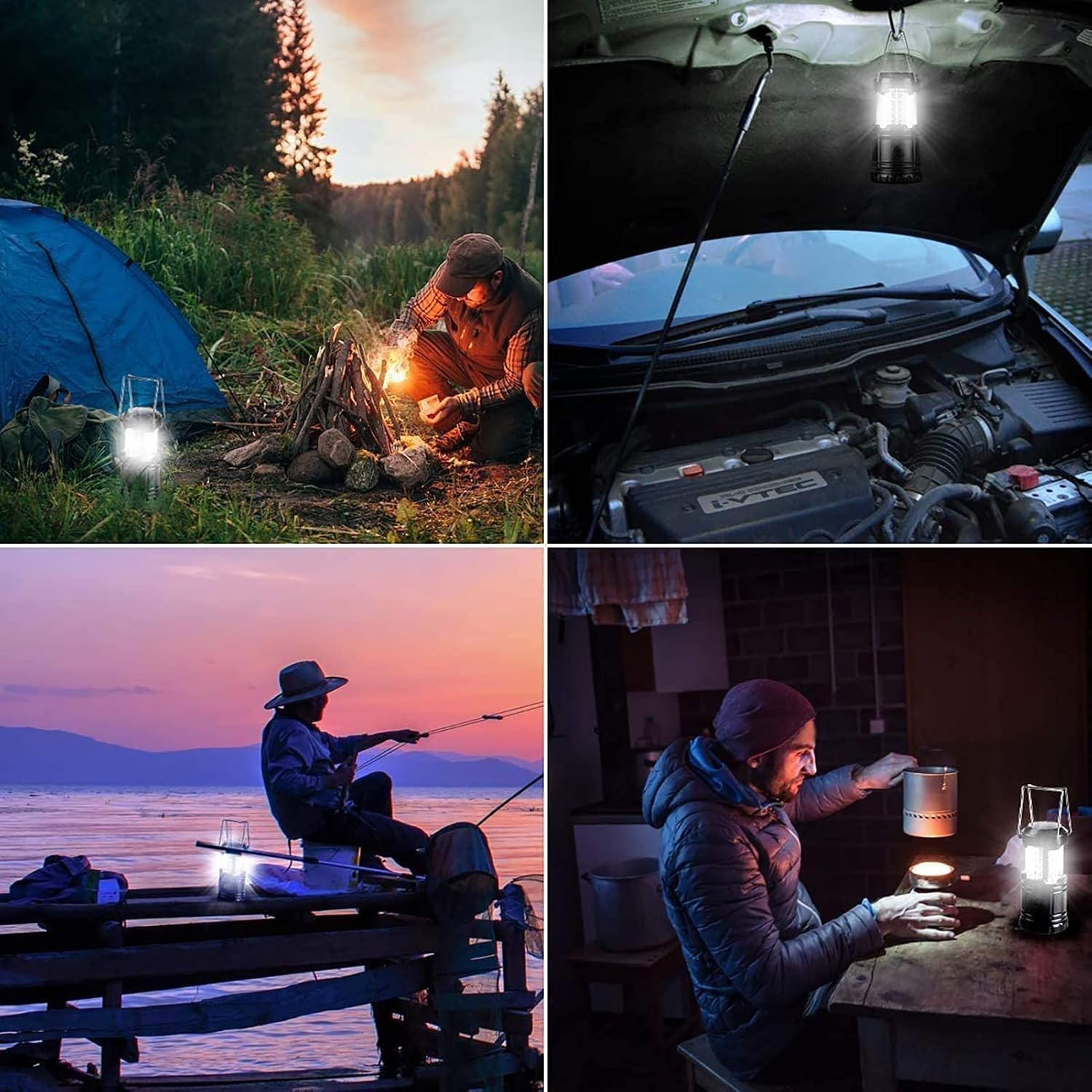 Adjustable Brightness LED Camping Lanterns 4 Pack Waterproof