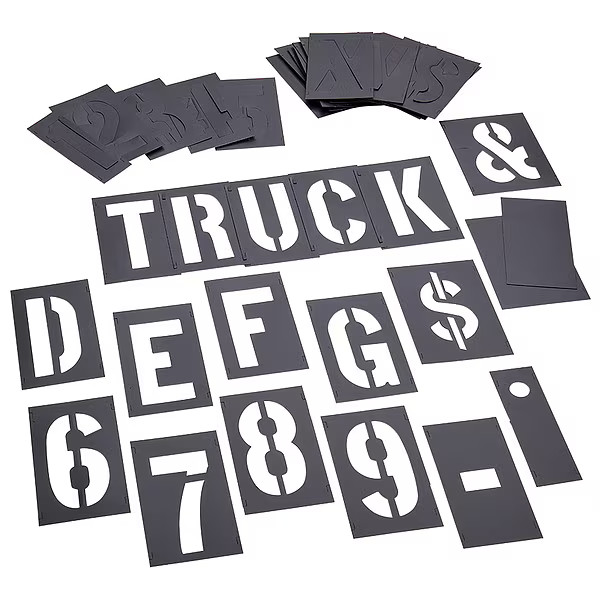 C.H. Hanson Stencil Kit, Combination Set, Gothic Font, PVC, 46 Pieces 10194 C.H.