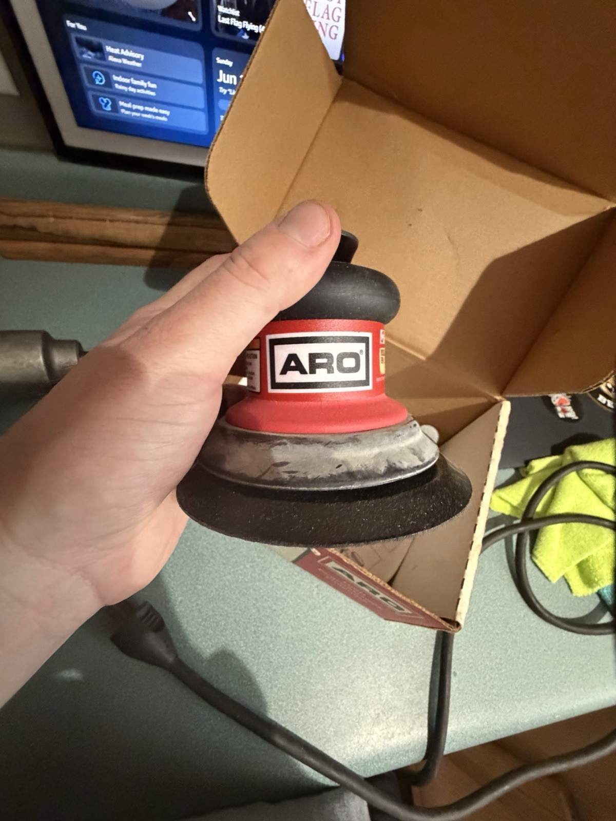 ARO RS25A-PSV 5 in Dual Action Pneumatic Orbital Sander Hook & Loop 90 psi NEW