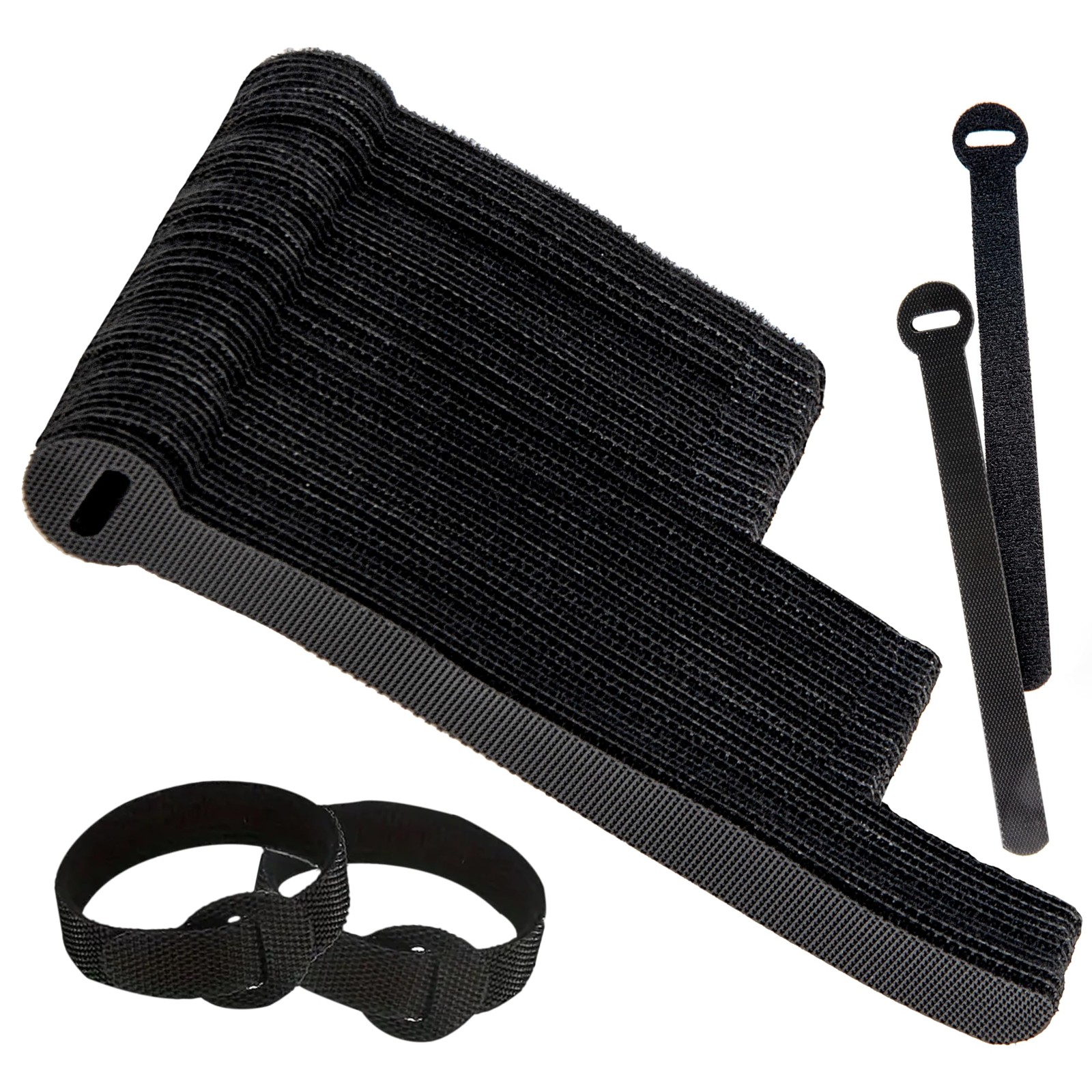 120 PCS 5/6/8 Inch Reusable Cable Ties for 120 Count (Multisizes), Black