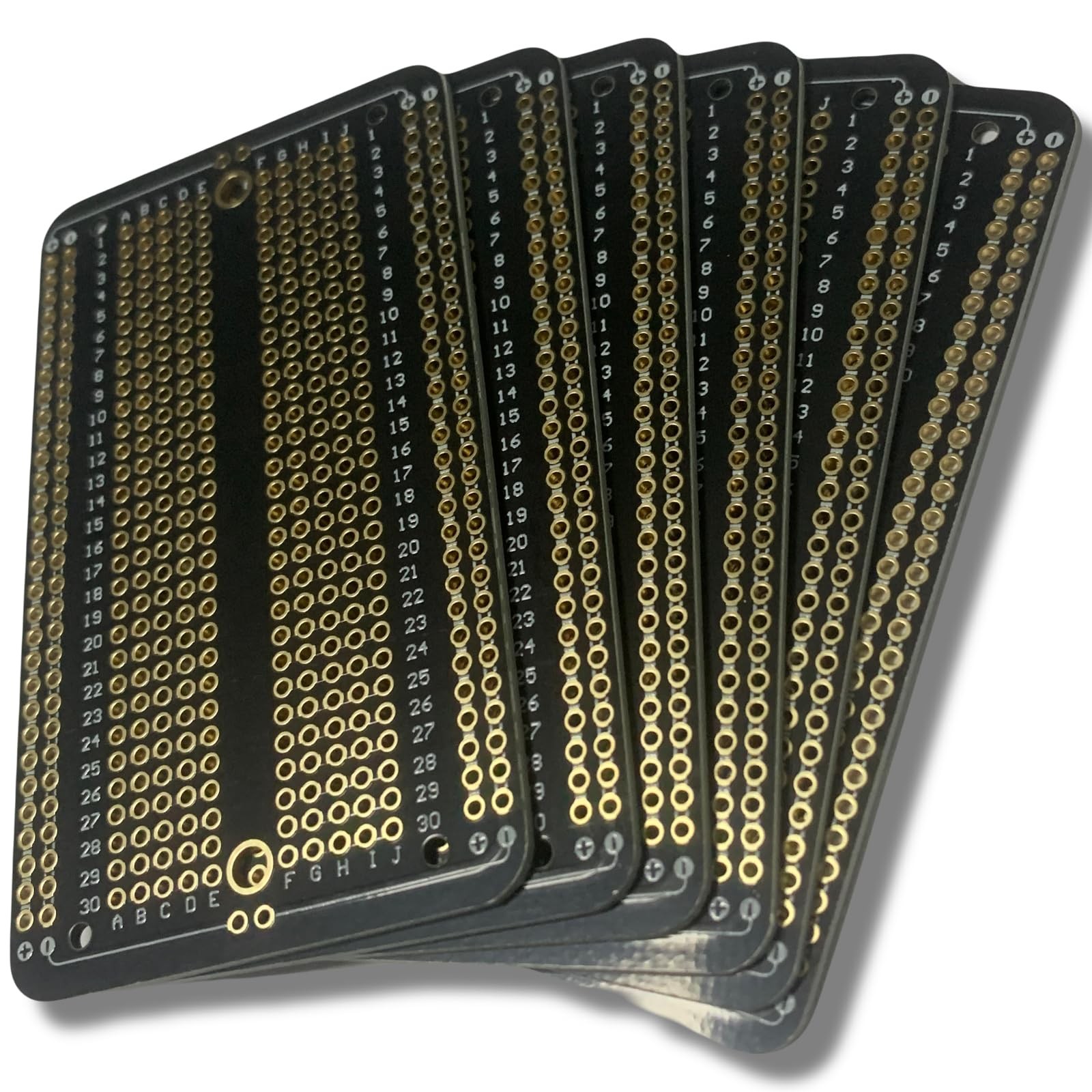 6 Pcs Gold Plated Prototype PCB Boards for DIY Electronic Projects and Arduin...