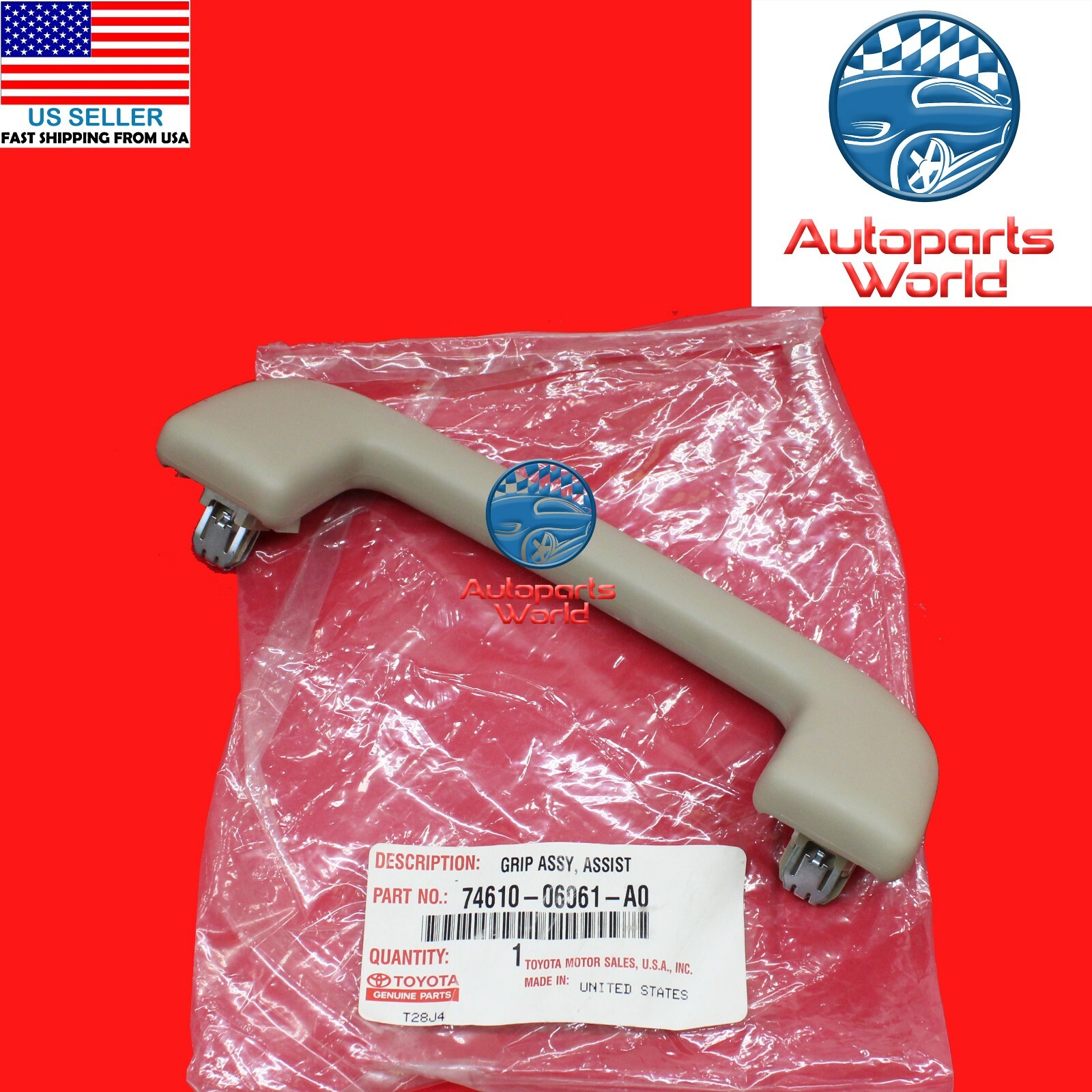 GENUINE TOYOTA 12-14 CAMRY IVORY FRONT INTERIOR GRAB BAR HANDLE 74610-06061-A0