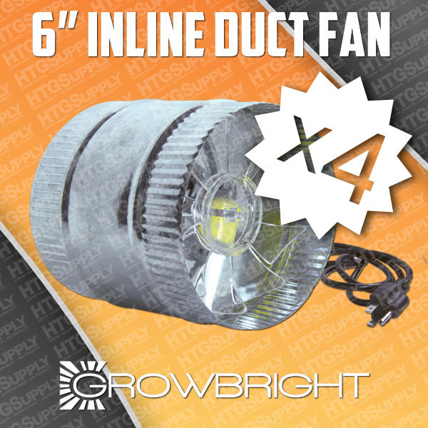 6 INCH INLINE DUCT FAN EXAUST BOOSTER BLOWER CASE OF 4 250 cfm Air Cool Boost x4