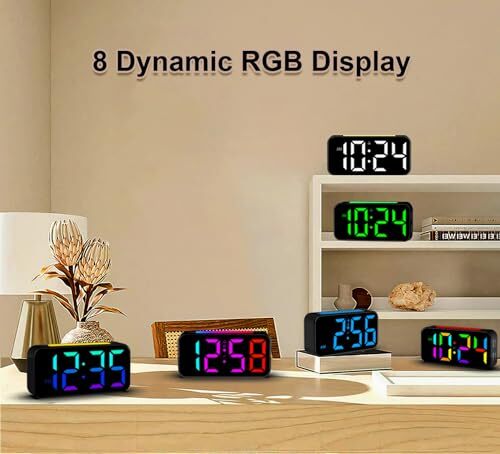 Loud Alarm Clocks for Bedrooms Heavy Sleepers, Digital Clock with Night Rgb