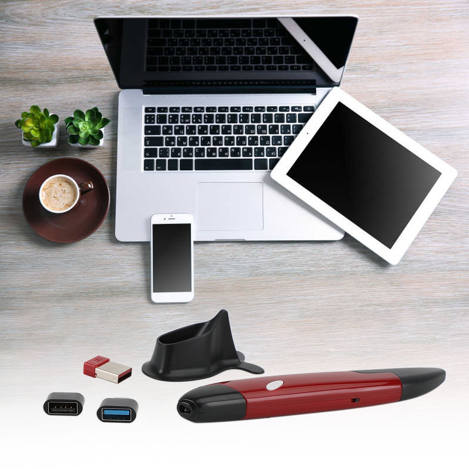 Adjustable DPI 2.4G USB Portable Handheld Wireless Optical Trackball Pen Mouse