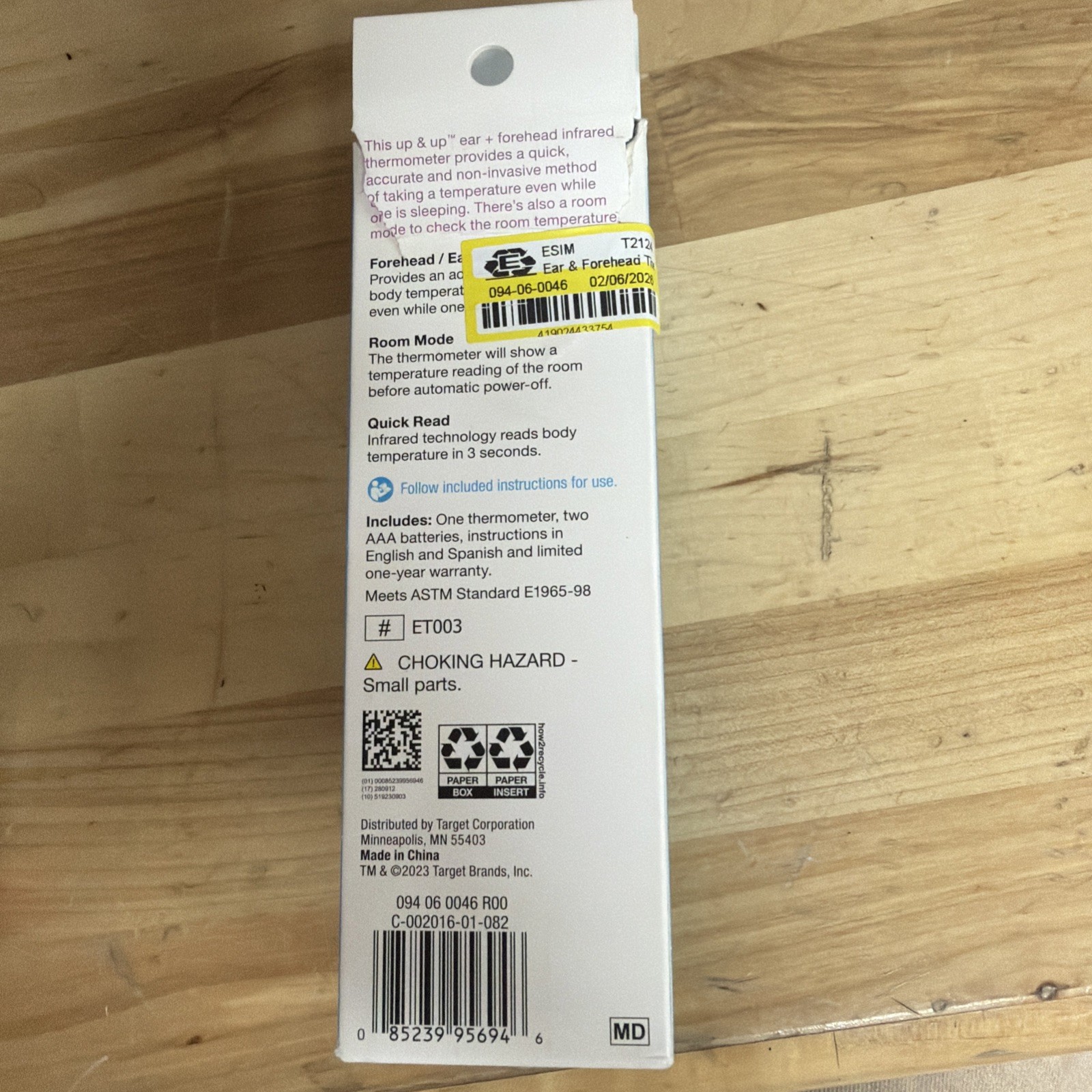 Ear + Forehead Infrared Fever Thermometer Quick-Read - Damaged Box