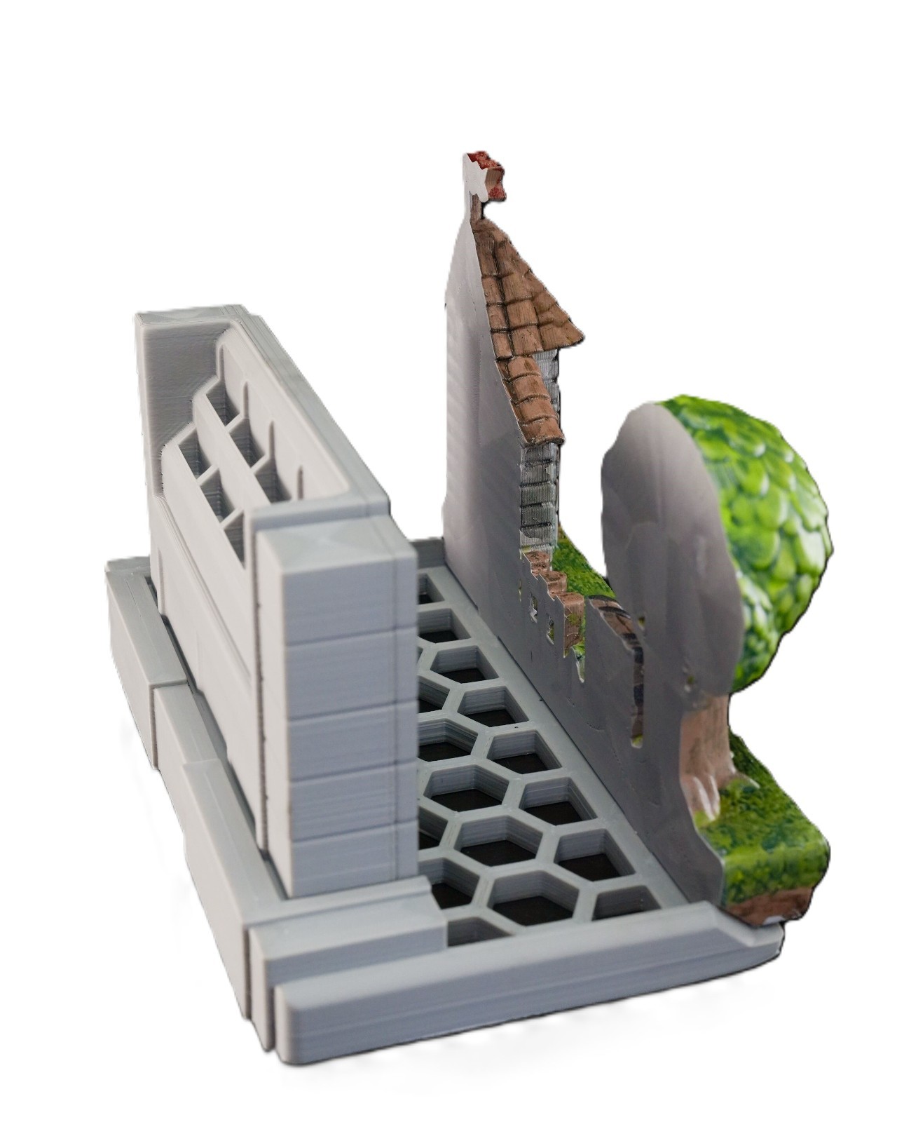 Fantasy Console Dock Holder w/ Game Storage 3D Printed Village Stand Fits Switch