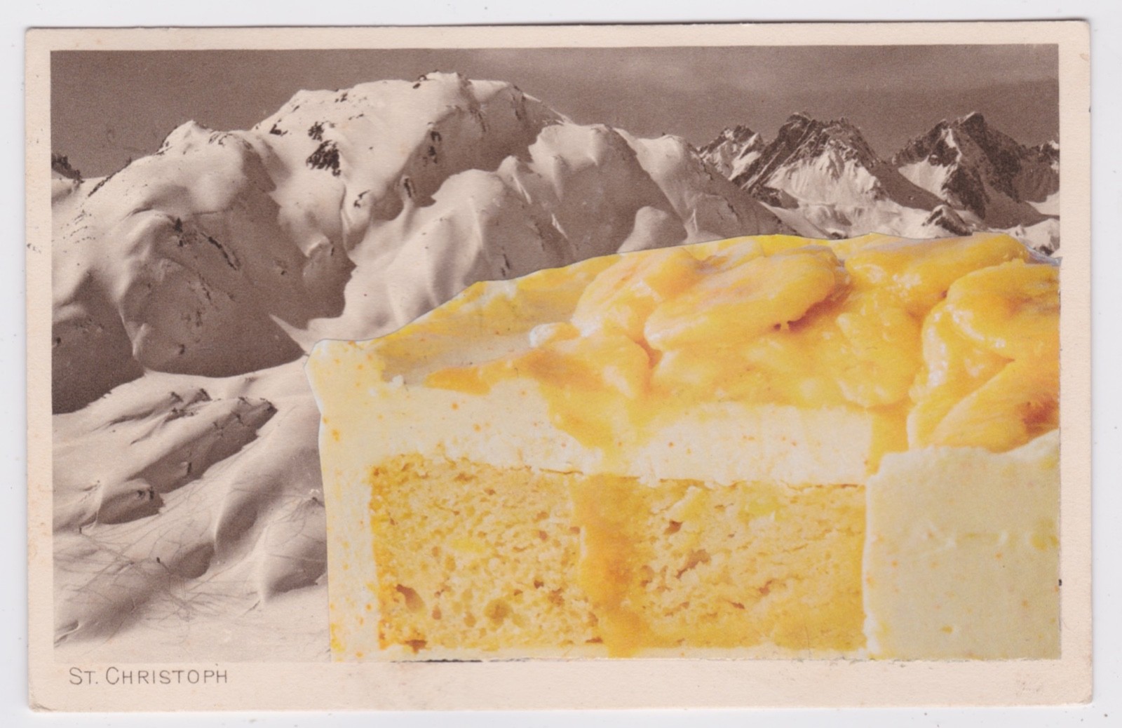 Mail Art David Greenberger "Cross Section" original collaged postcard 2024