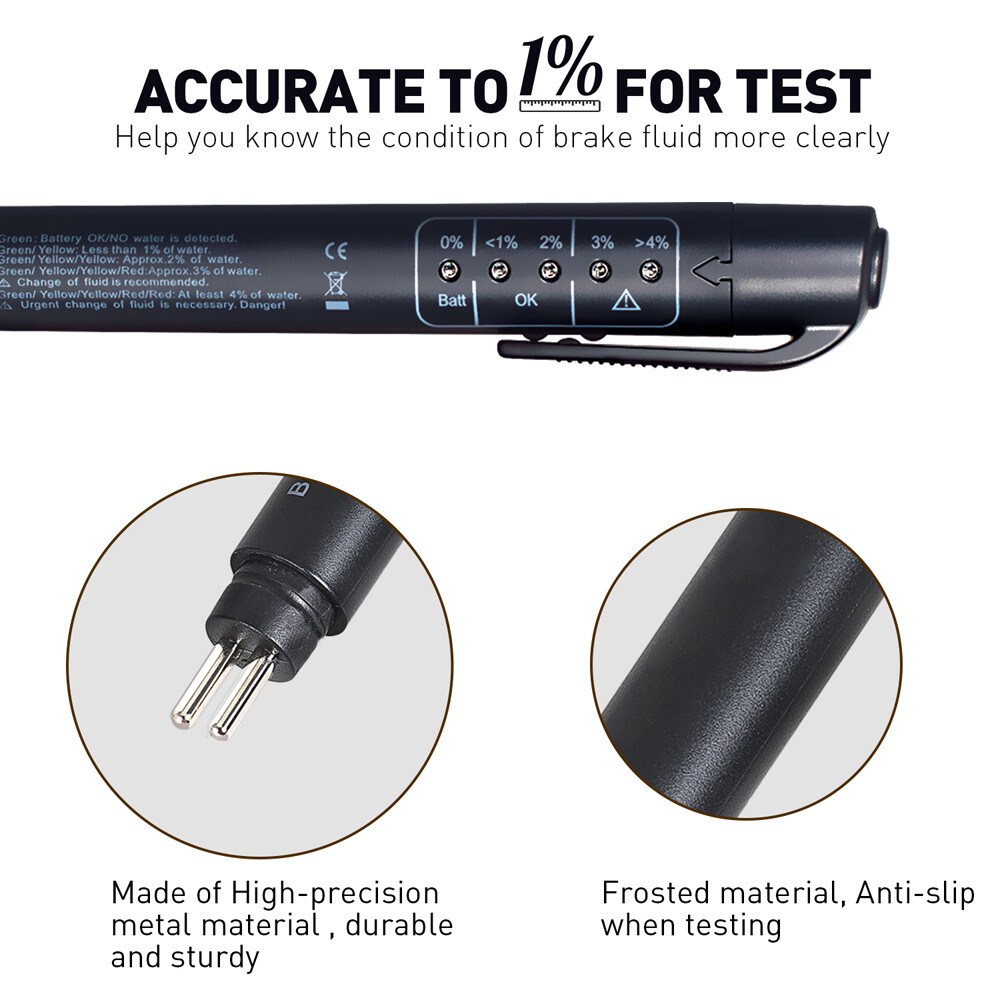 Brake Fluid Tester Pen Oil Testing Moisture Diagnostic Tool For DOT3 DOT4 DOT5