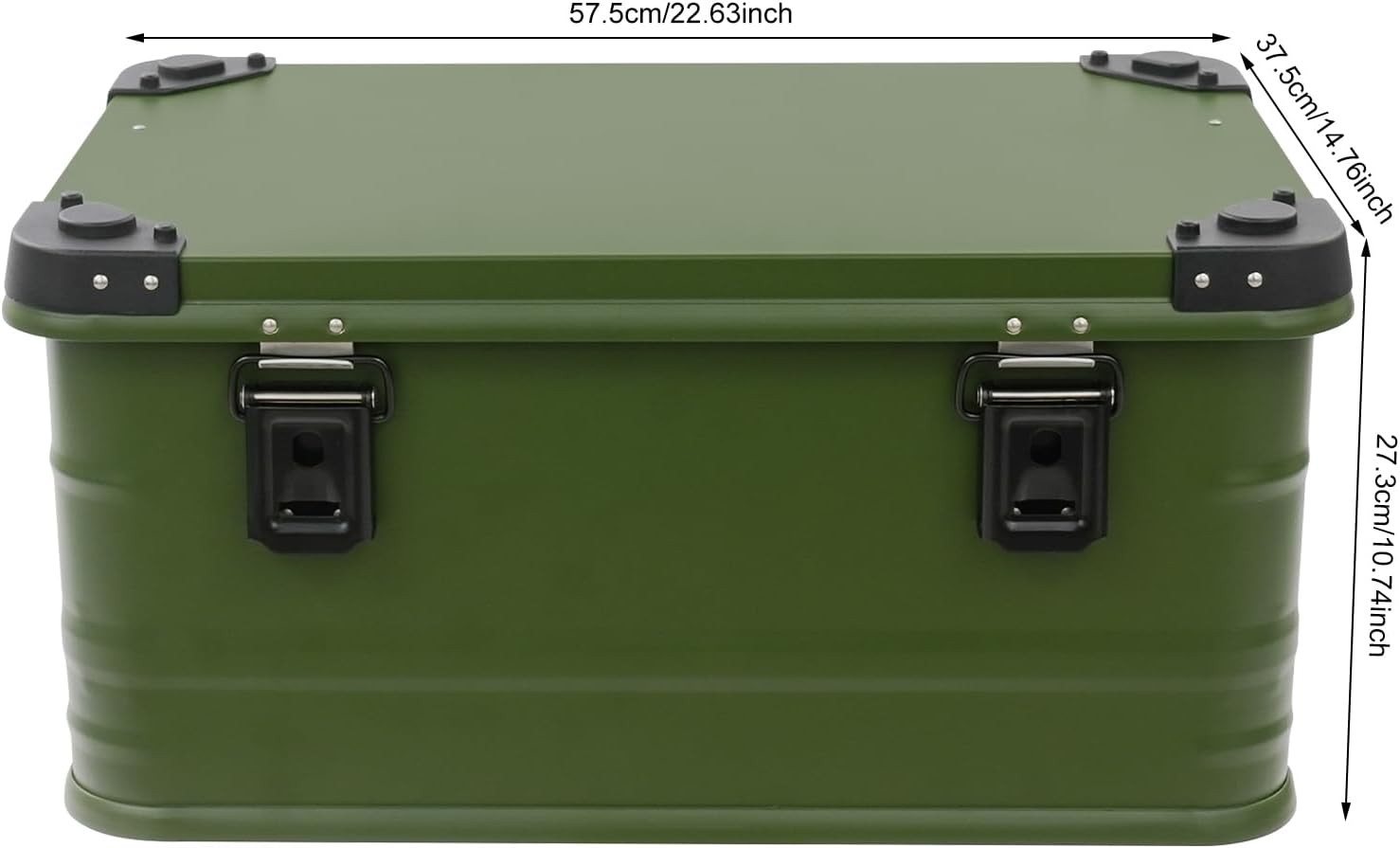 Storage Box, 13.21 Gal Metal Cargo Case,for Logistics, Storage, Camping