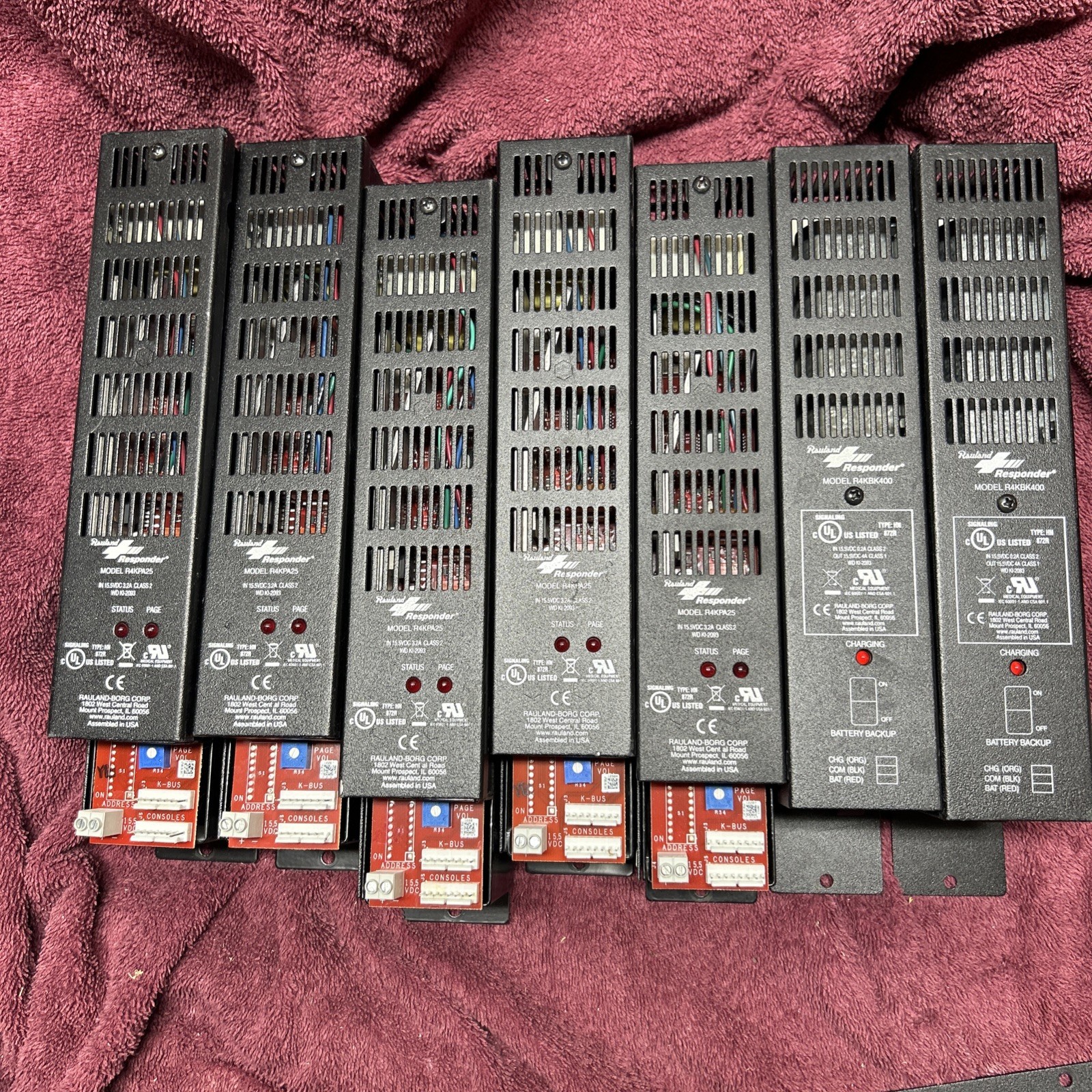 Rauland Responder 4000 R4K Amplifier - 25 Watt R4KPA25 LOT OF 5 & 2  R4KBK400
