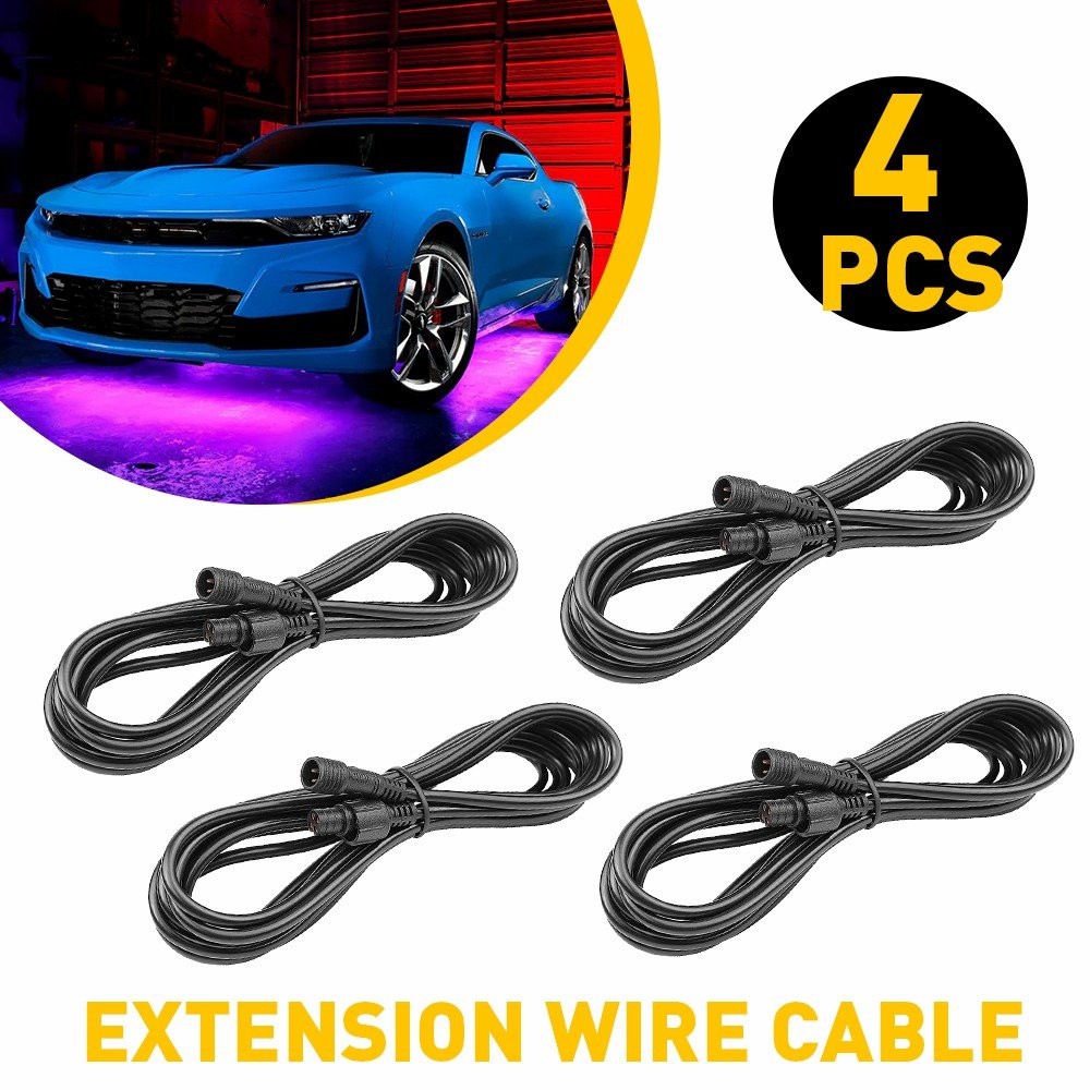 4x 10ft 4Pin Wire Extension Cable For Halo Chasing Pod /RGB Rock LED Light